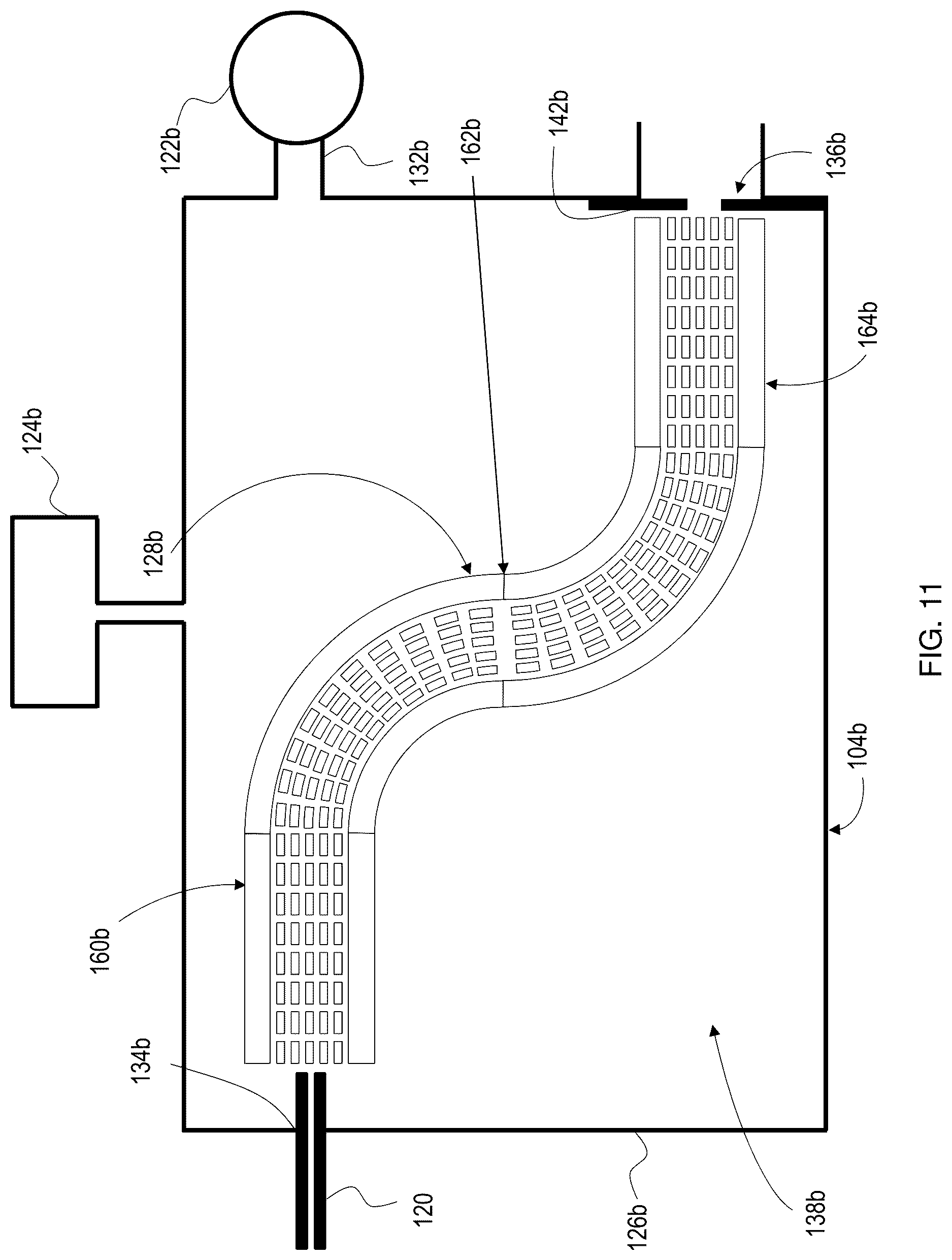 Patent US12620567 Figure 11 – Apparatus for ion manipulation having curved turn regions