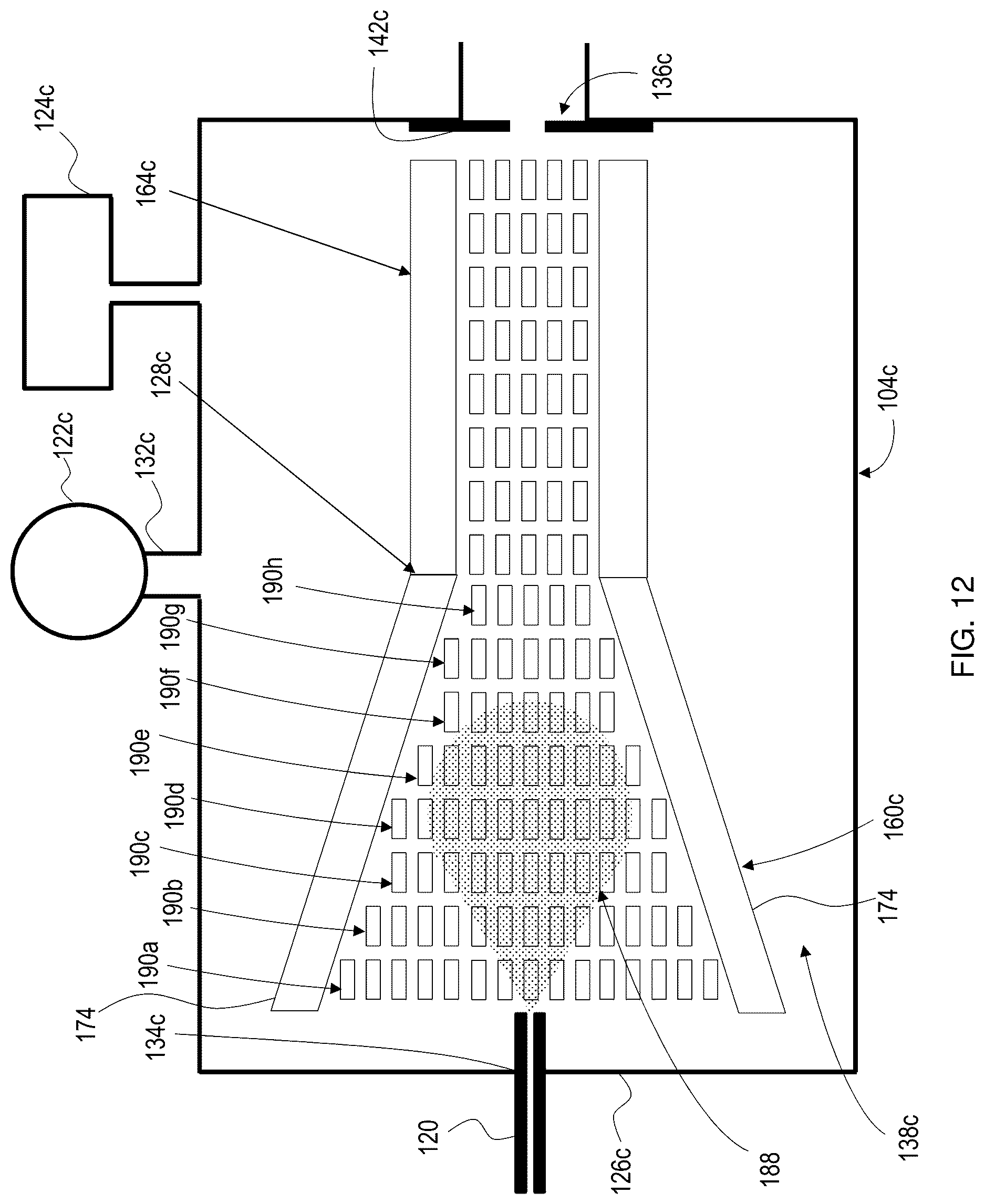 Patent US12620567 Figure 12 – Apparatus for ion manipulation having curved turn regions