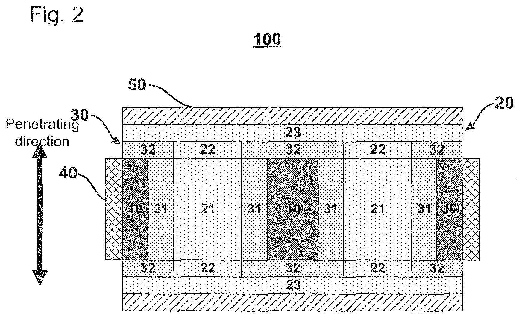Patent US12620600 Figure 2 – Honeycomb type lithium ion battery