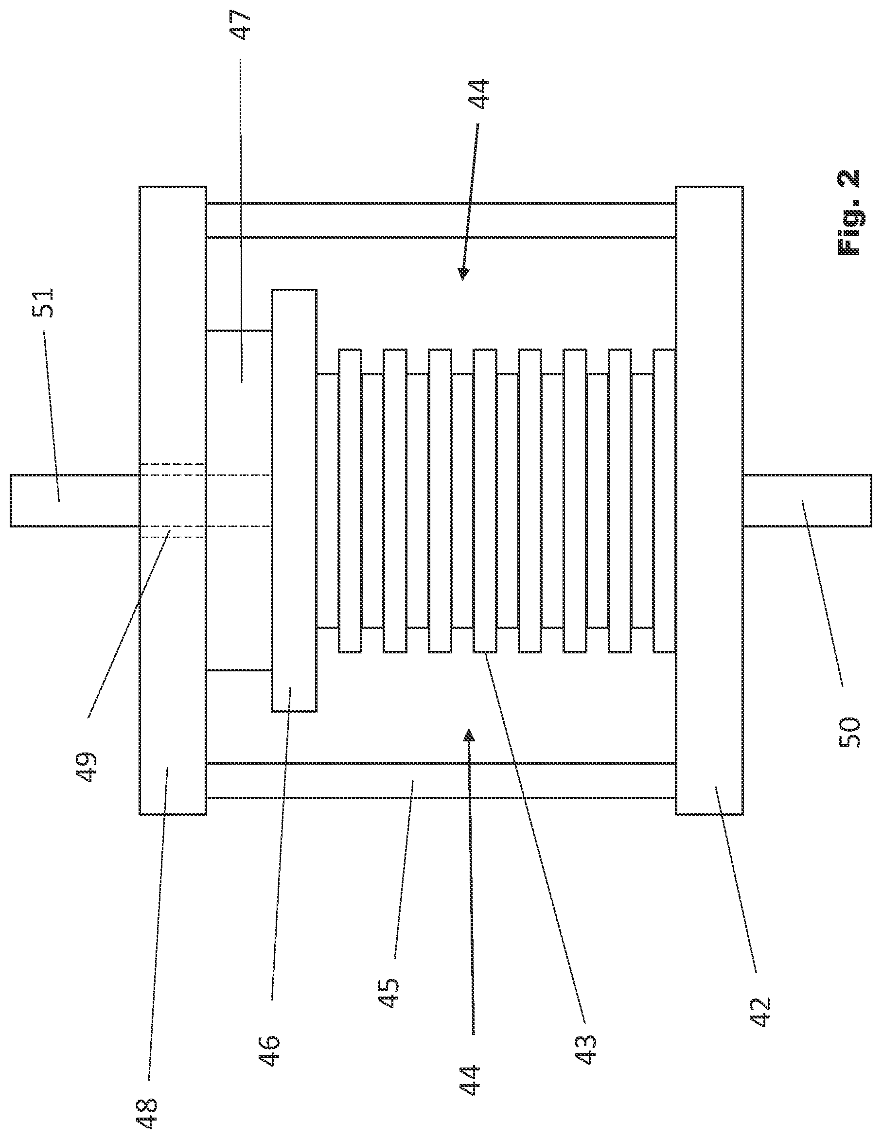 Patent US12620605 Figure 2 – Power connection for electrochemical cell stack