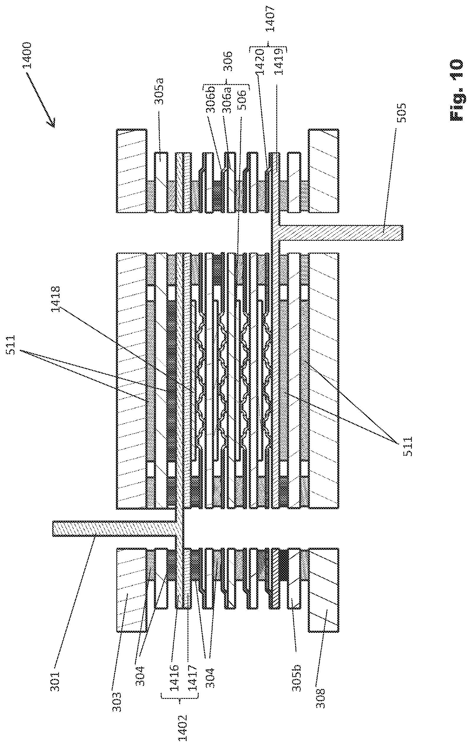 Patent US12620605 Figure 12 – Power connection for electrochemical cell stack