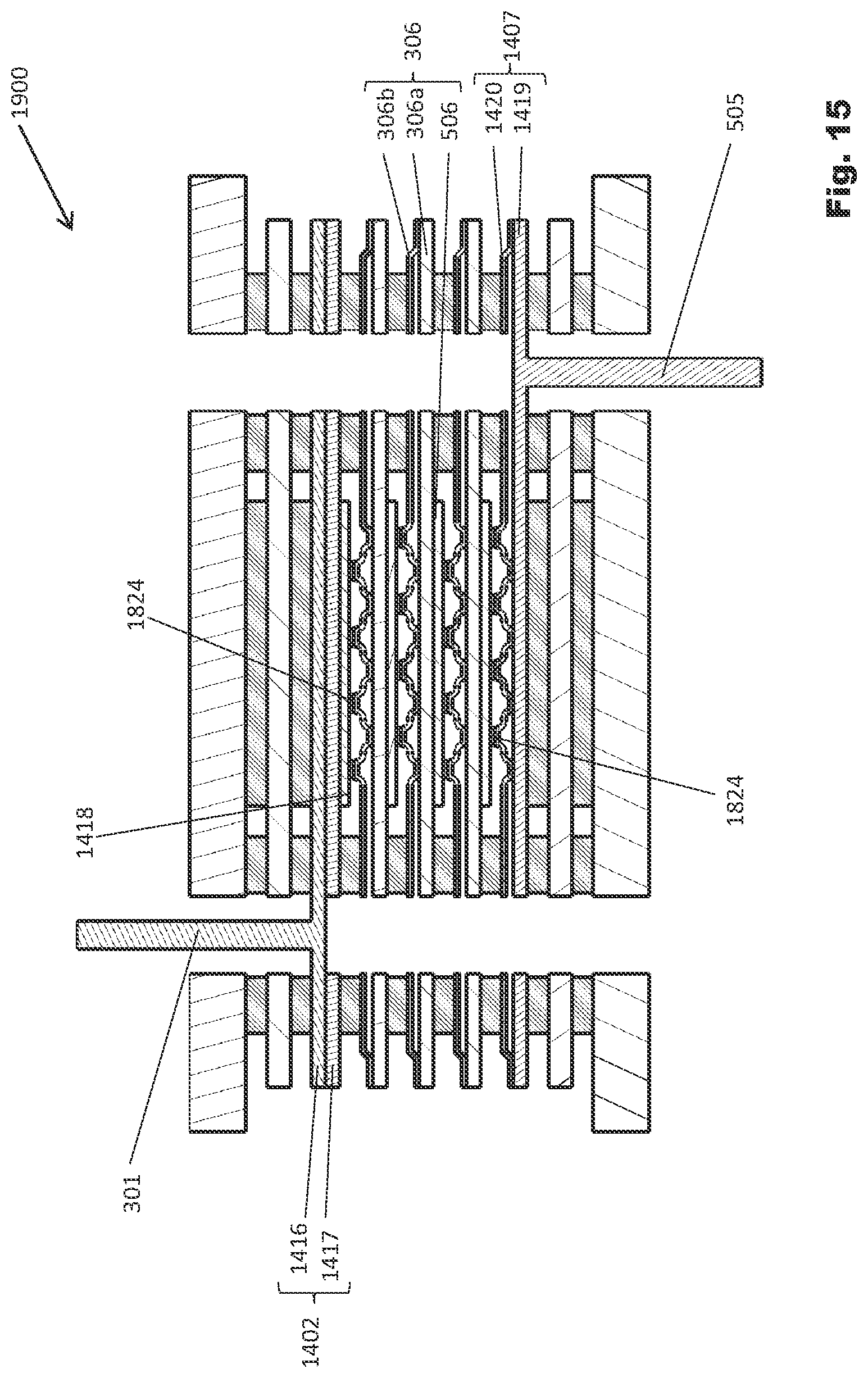Patent US12620605 Figure 16 – Power connection for electrochemical cell stack