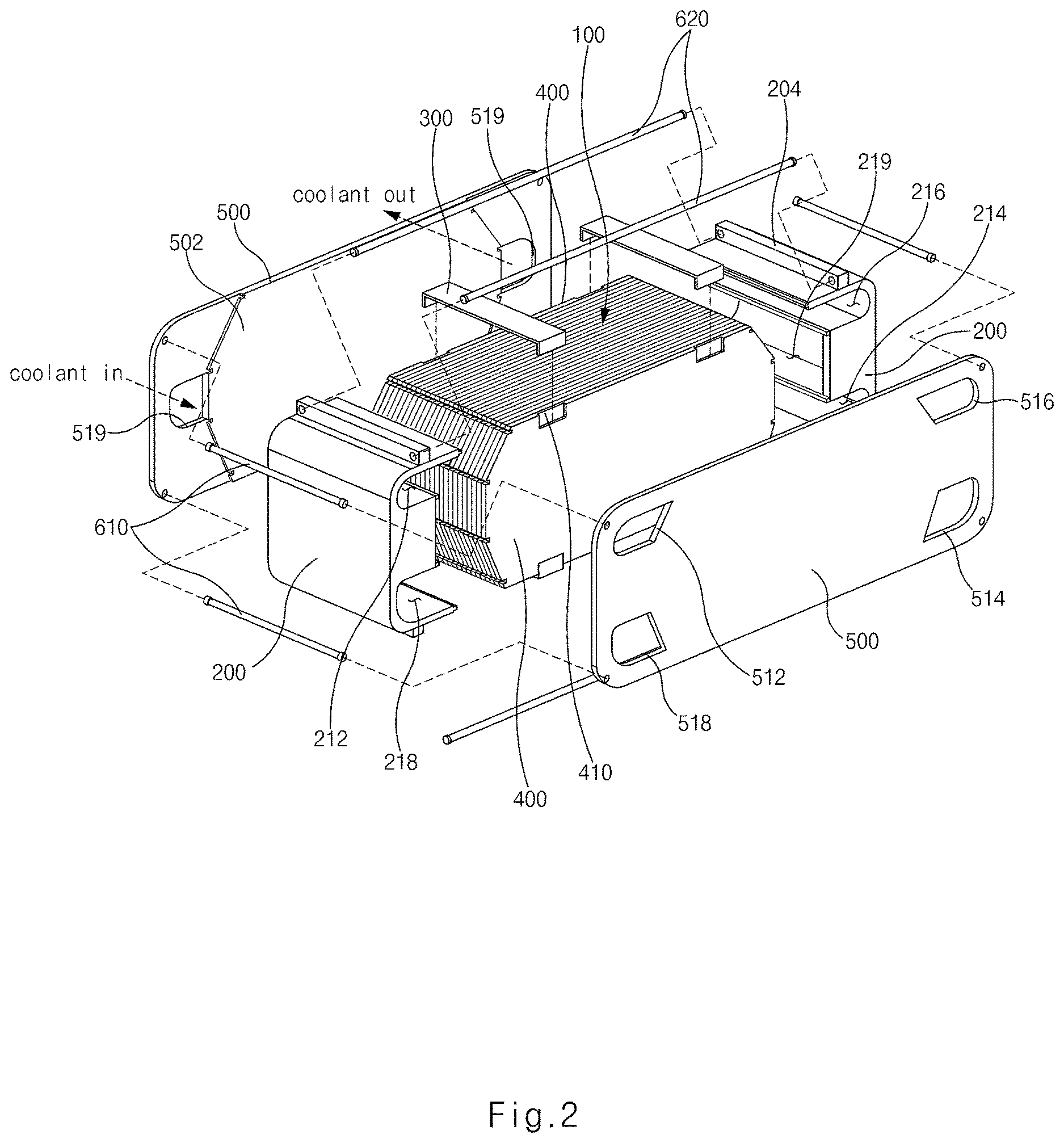 Patent US12620612 Figure 2 – Fuel cell stack