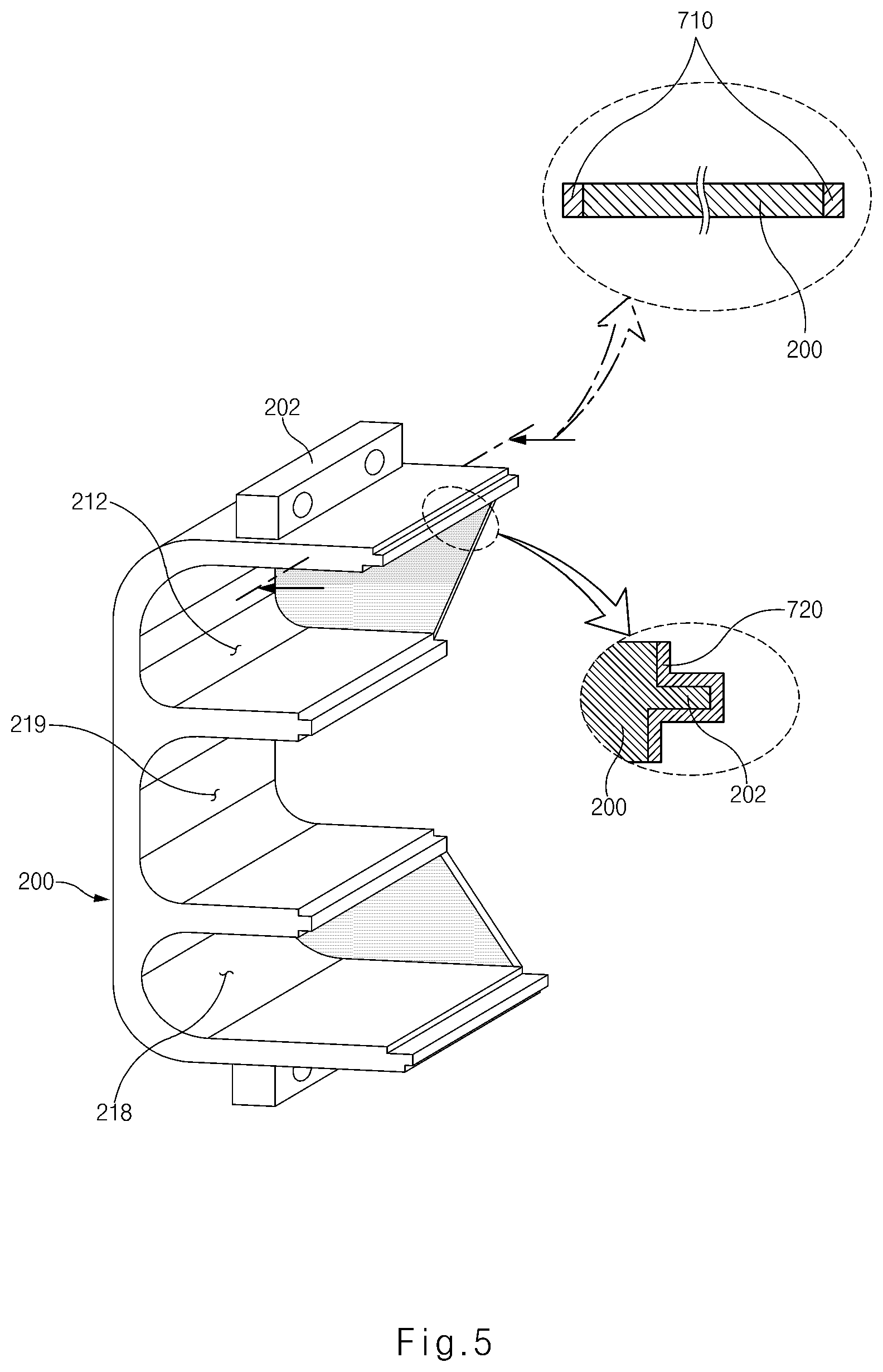 Patent US12620612 Figure 5 – Fuel cell stack