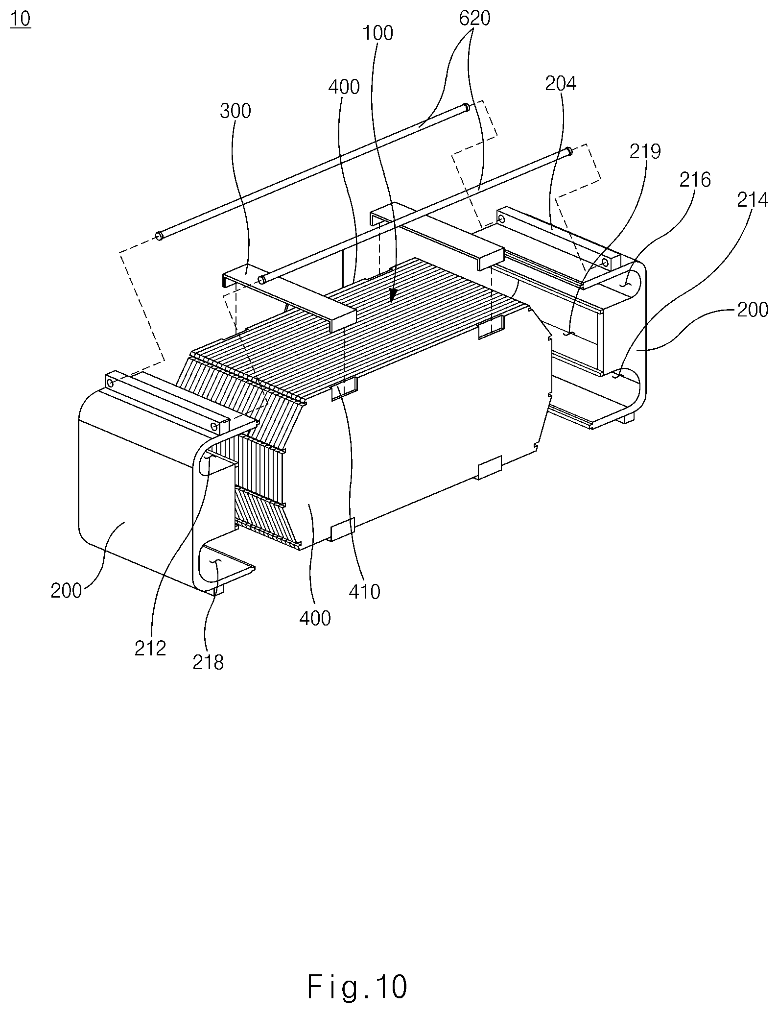 Patent US12620612 Figure 10 – Fuel cell stack