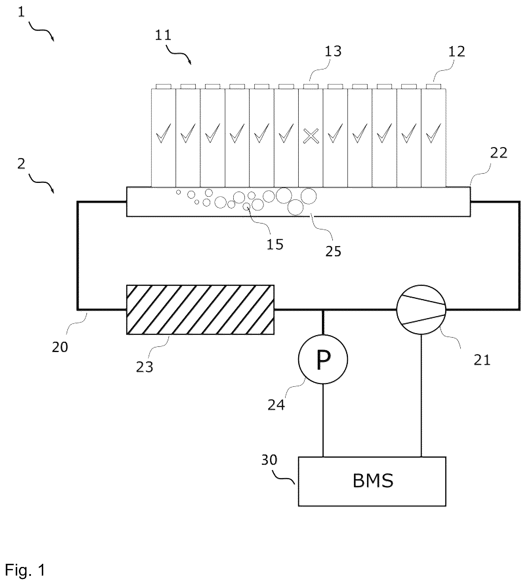 Patent US12620644 Figure 1 – Method of detecting an operating condition of a battery system, which may lead to a thermal runaway