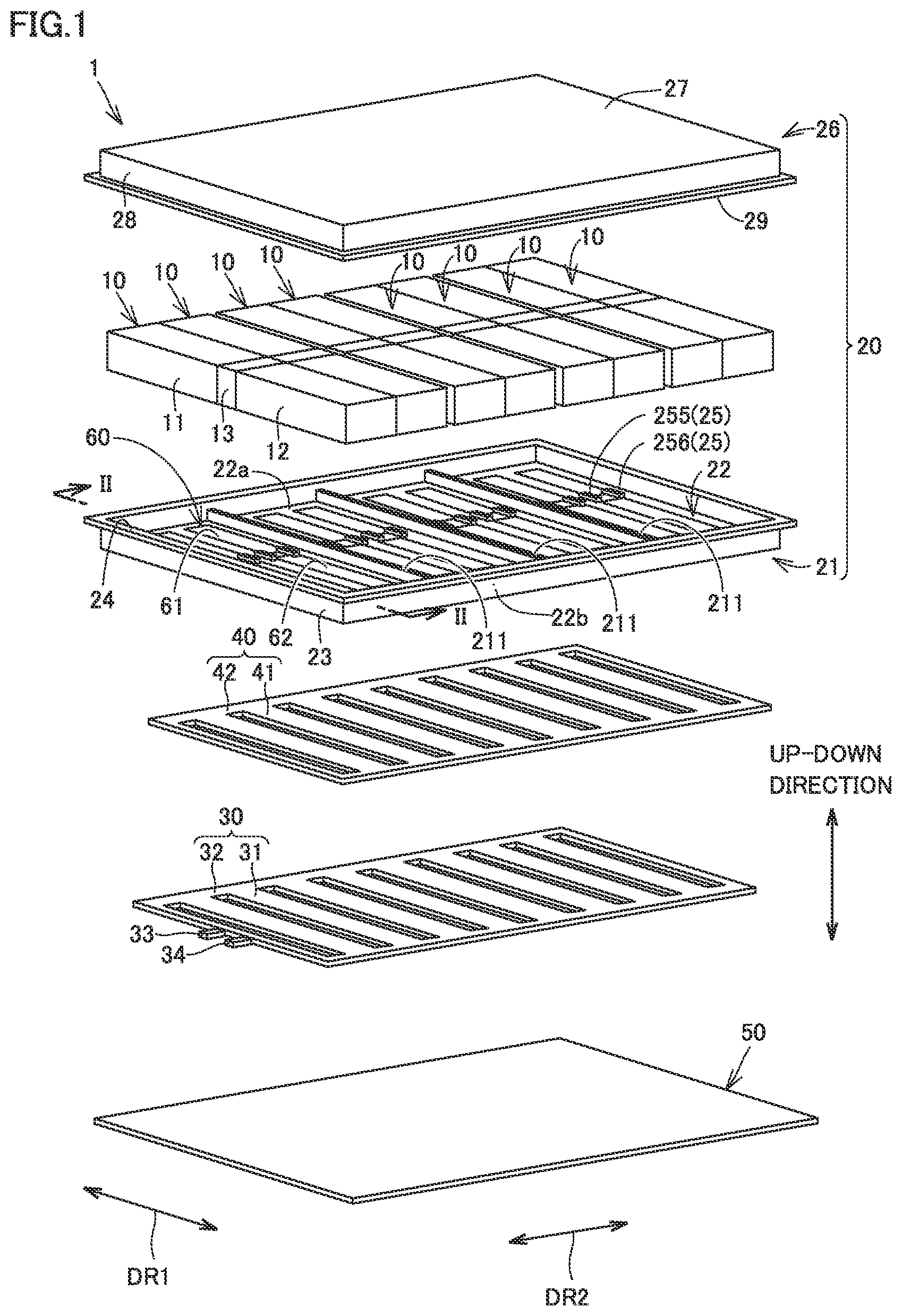 Patent US12620650 Figure 1 – Power storage device