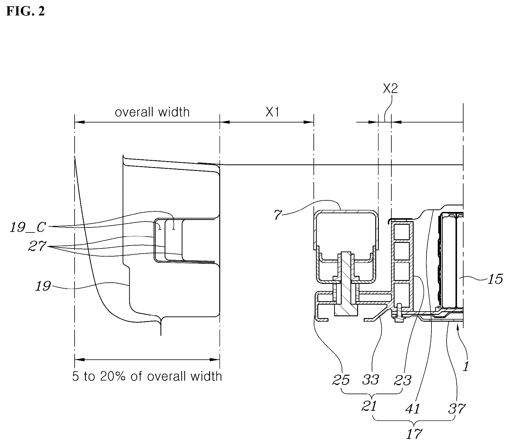 Patent US12620663 Figure 2 – Battery pack mounting structure for vehicle