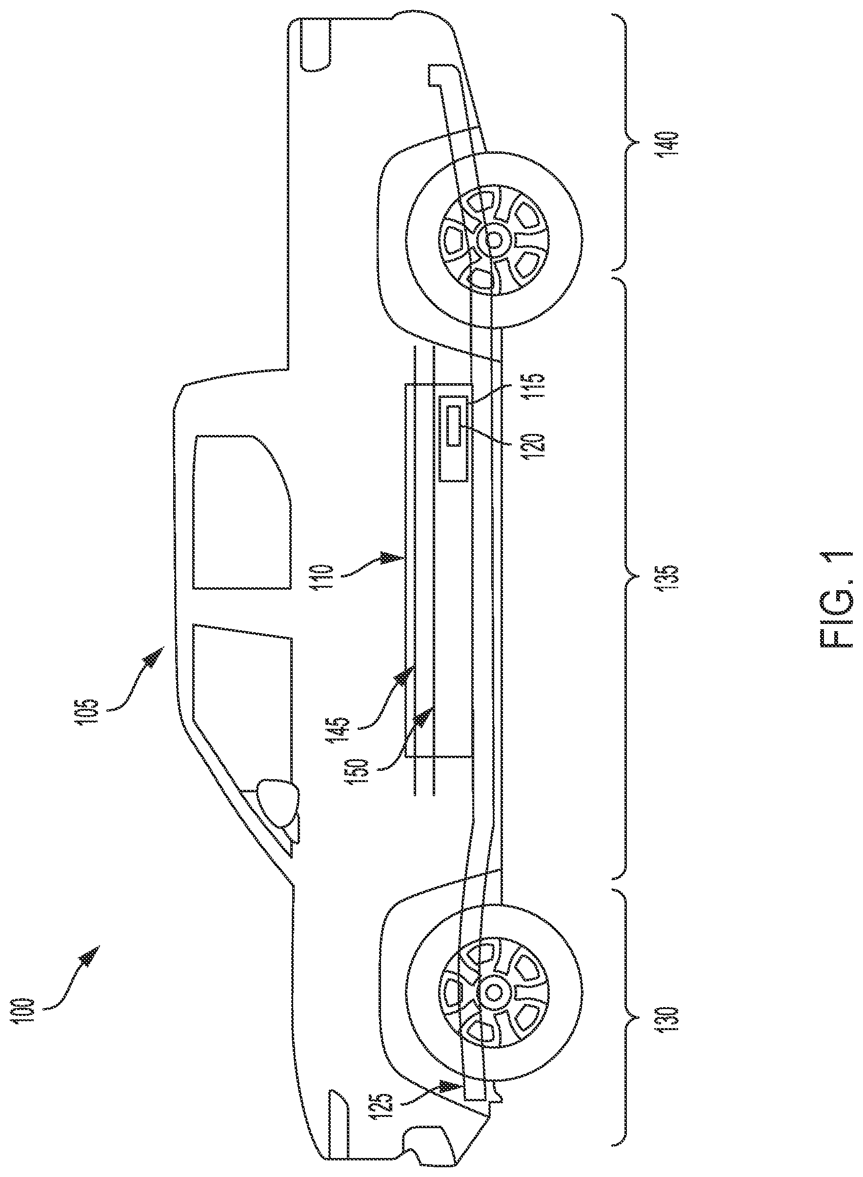 Patent US12620666 Figure 1 – Battery module mid plane crossmember mount