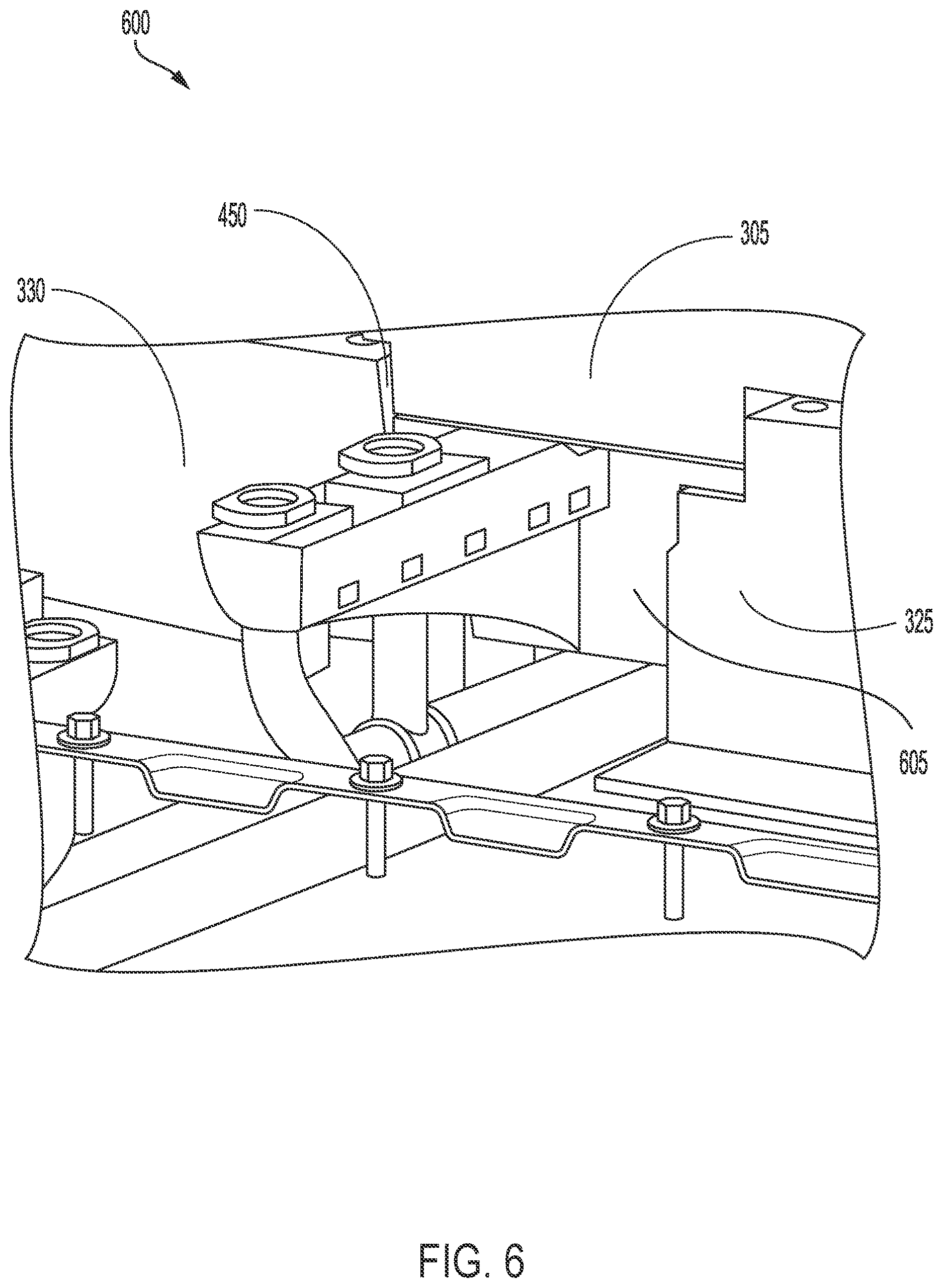Patent US12620666 Figure 7 – Battery module mid plane crossmember mount