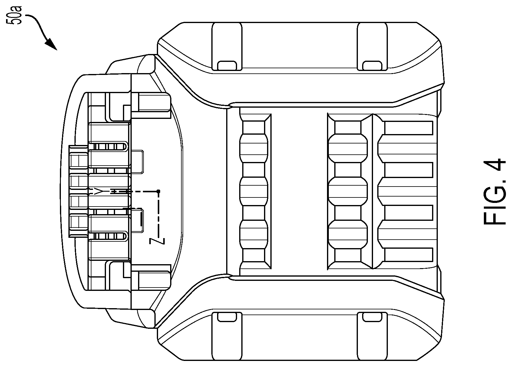 Patent US12620667 Figure 4 – Power tool having a multi-latch battery interface