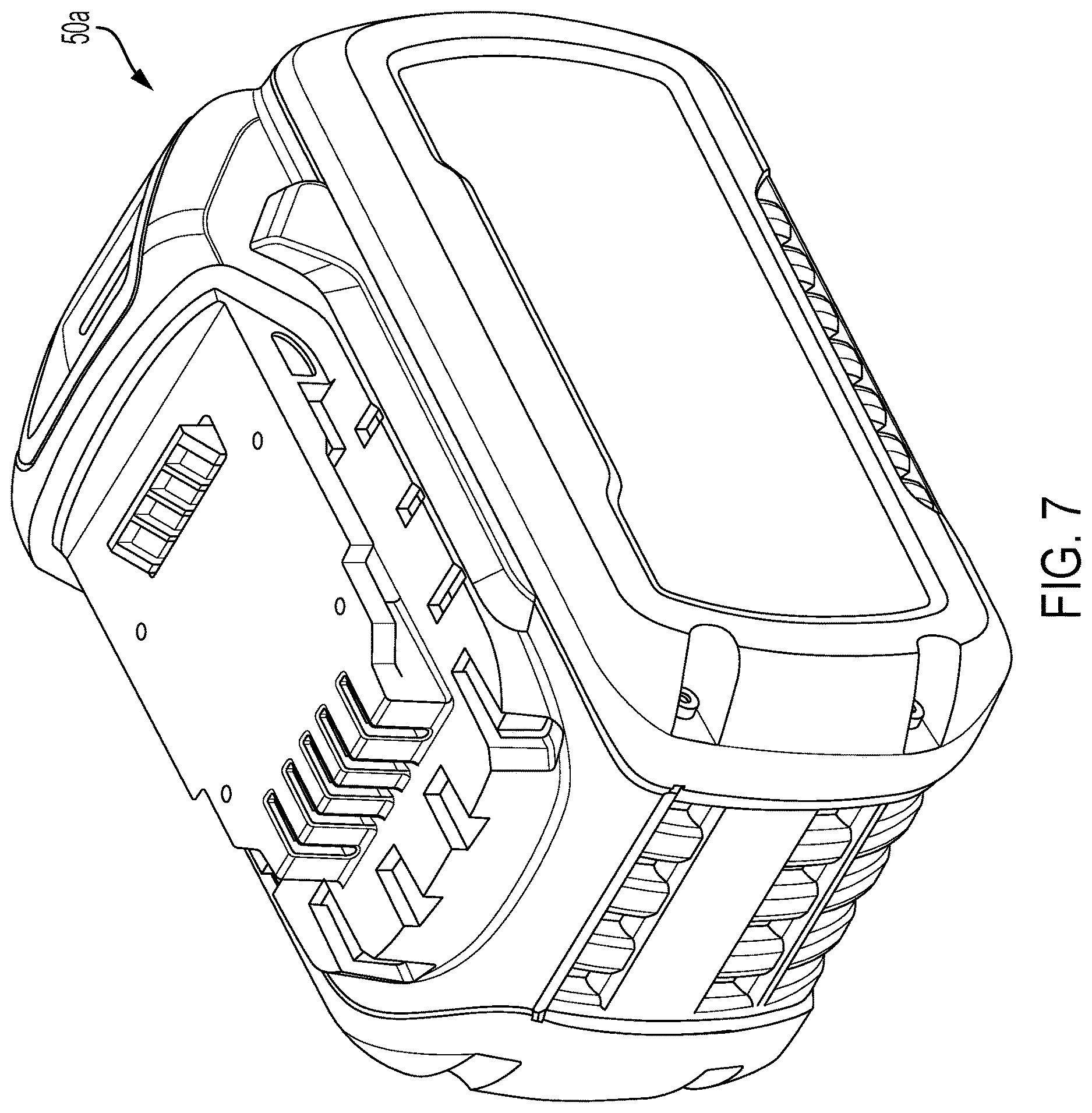 Patent US12620667 Figure 7 – Power tool having a multi-latch battery interface