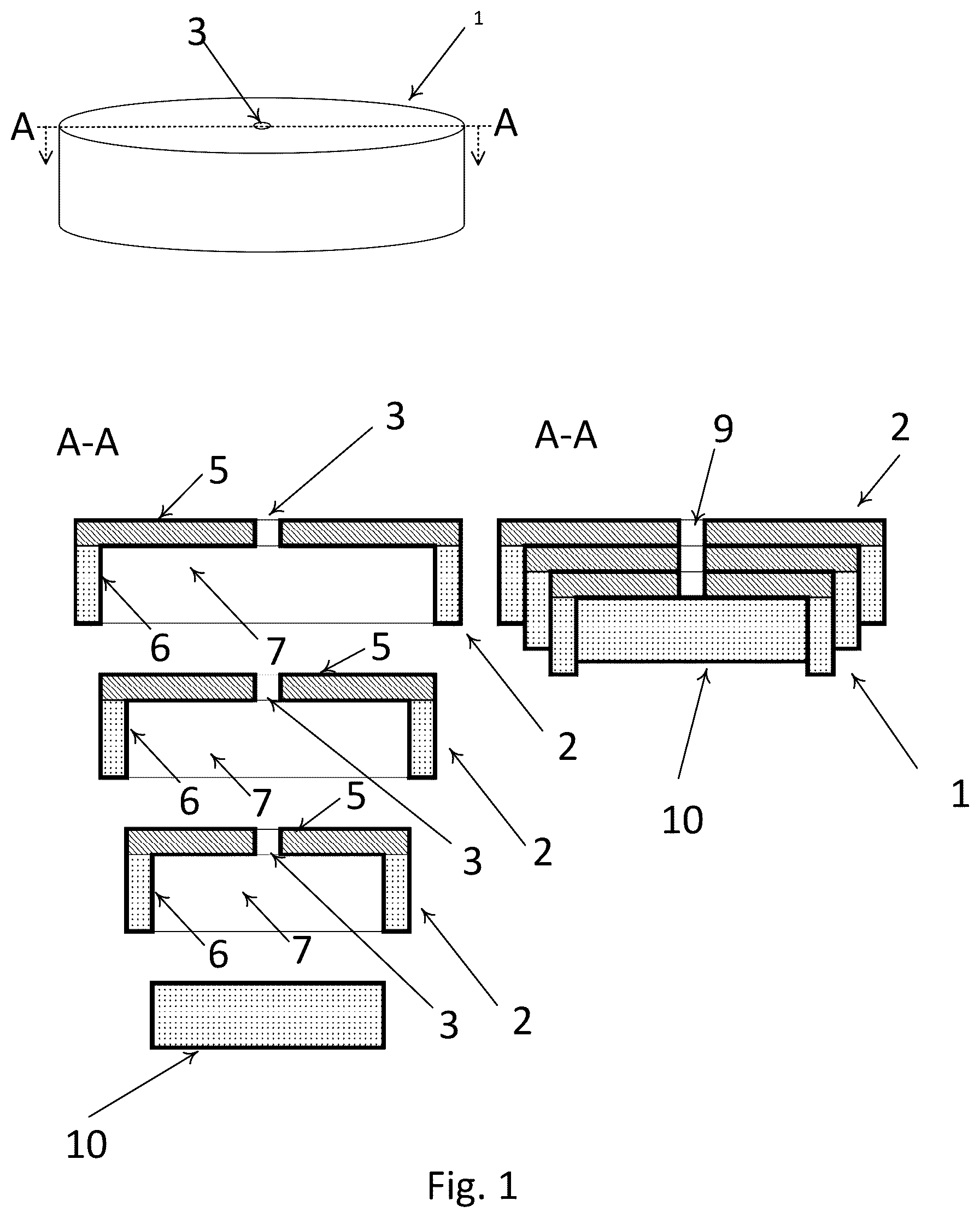 Patent US12620685 Figure 1 – Variable length vertically stacked nested waveguide device