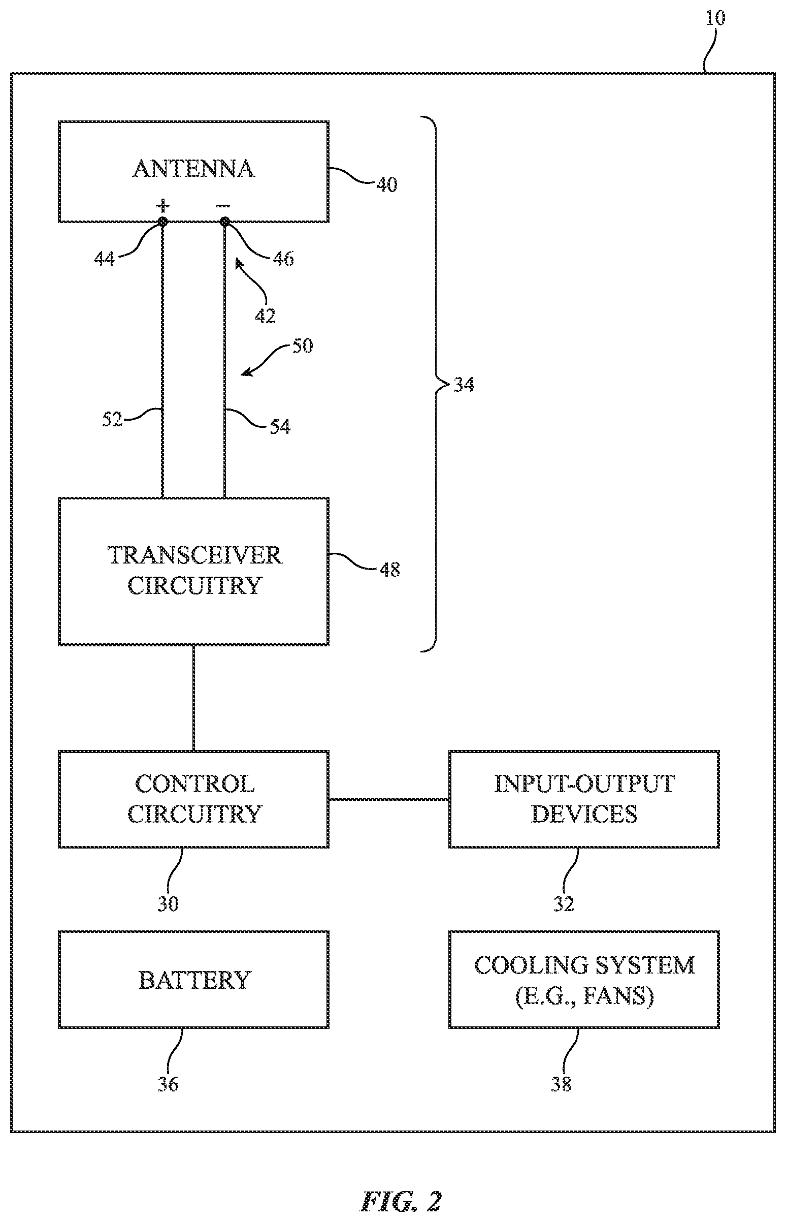 Patent US12620690 Figure 2 – Electronic device having clutch barrel antenna arm
