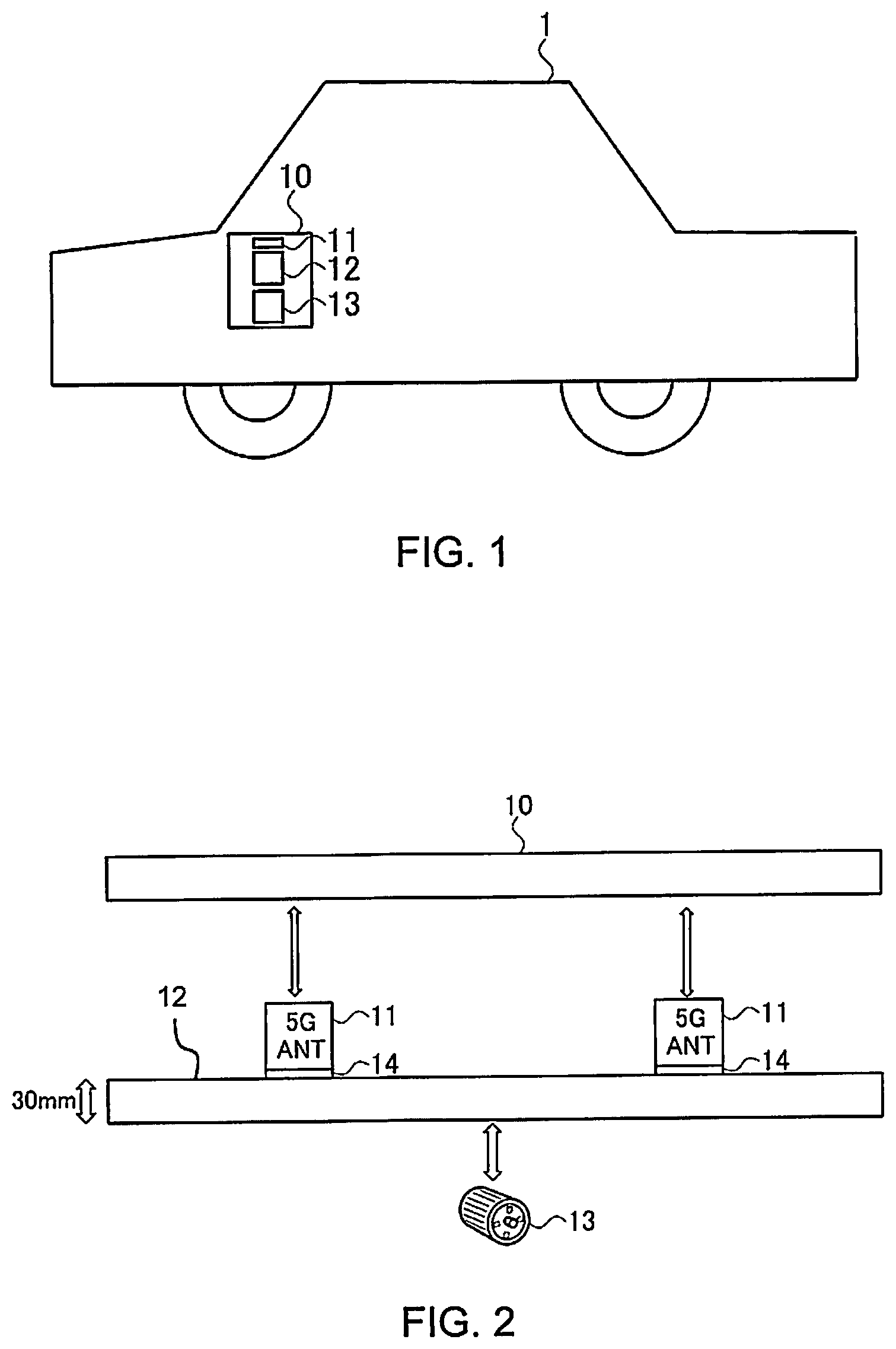Patent US12620695 Figure 1 – Vehicle mounted antenna