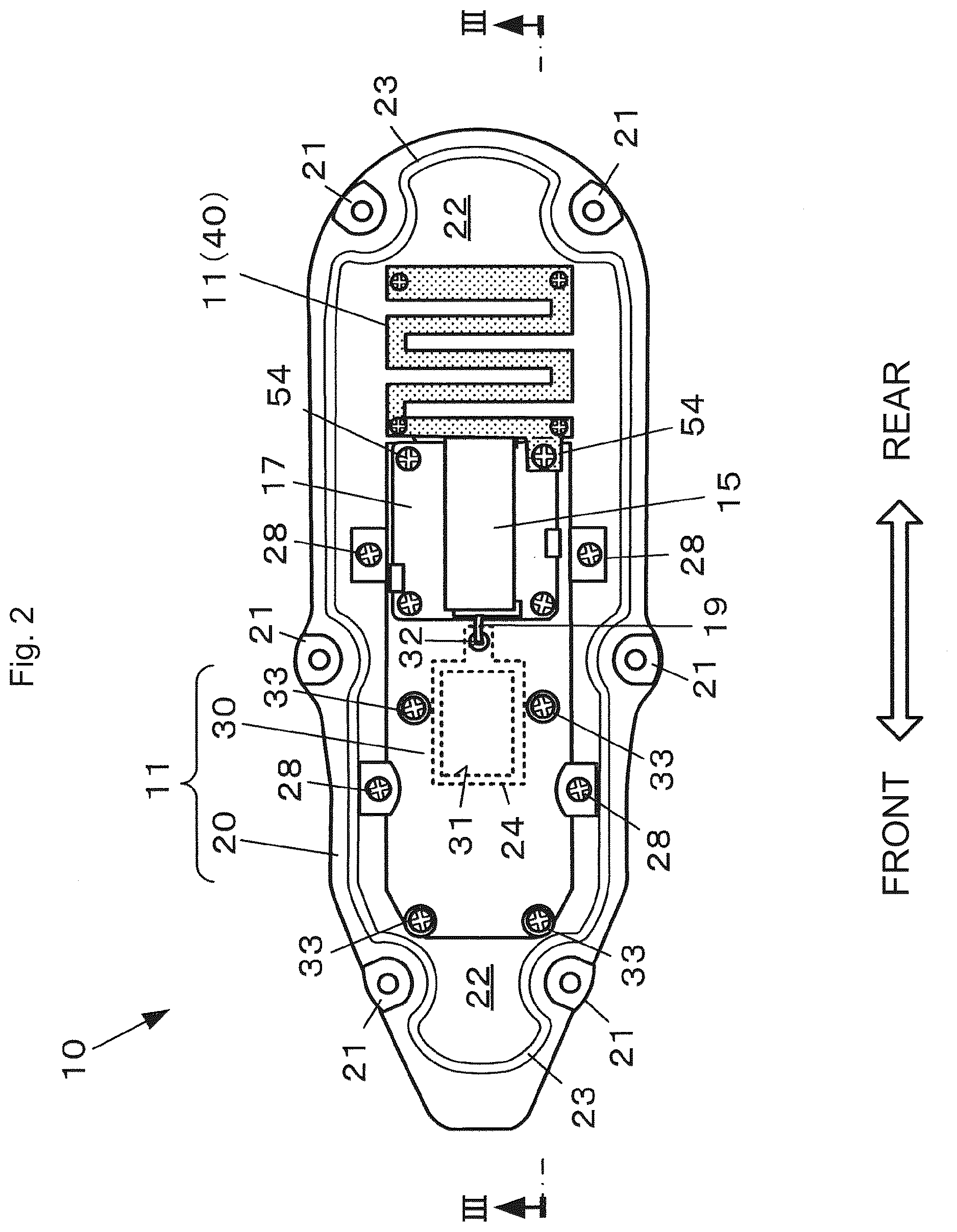 Patent US12620696 Figure 2 – Antenna device for vehicle