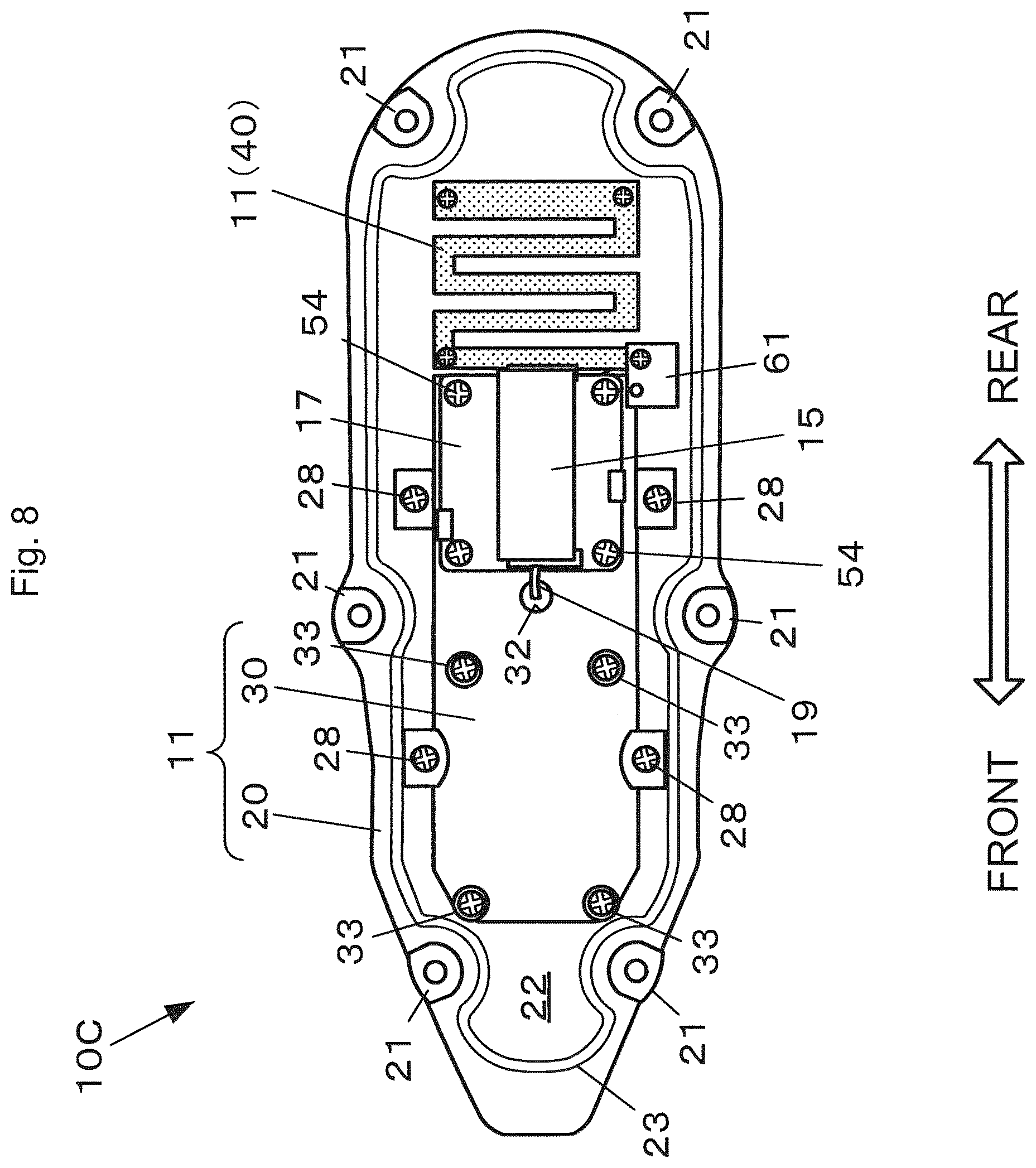 Patent US12620696 Figure 8 – Antenna device for vehicle