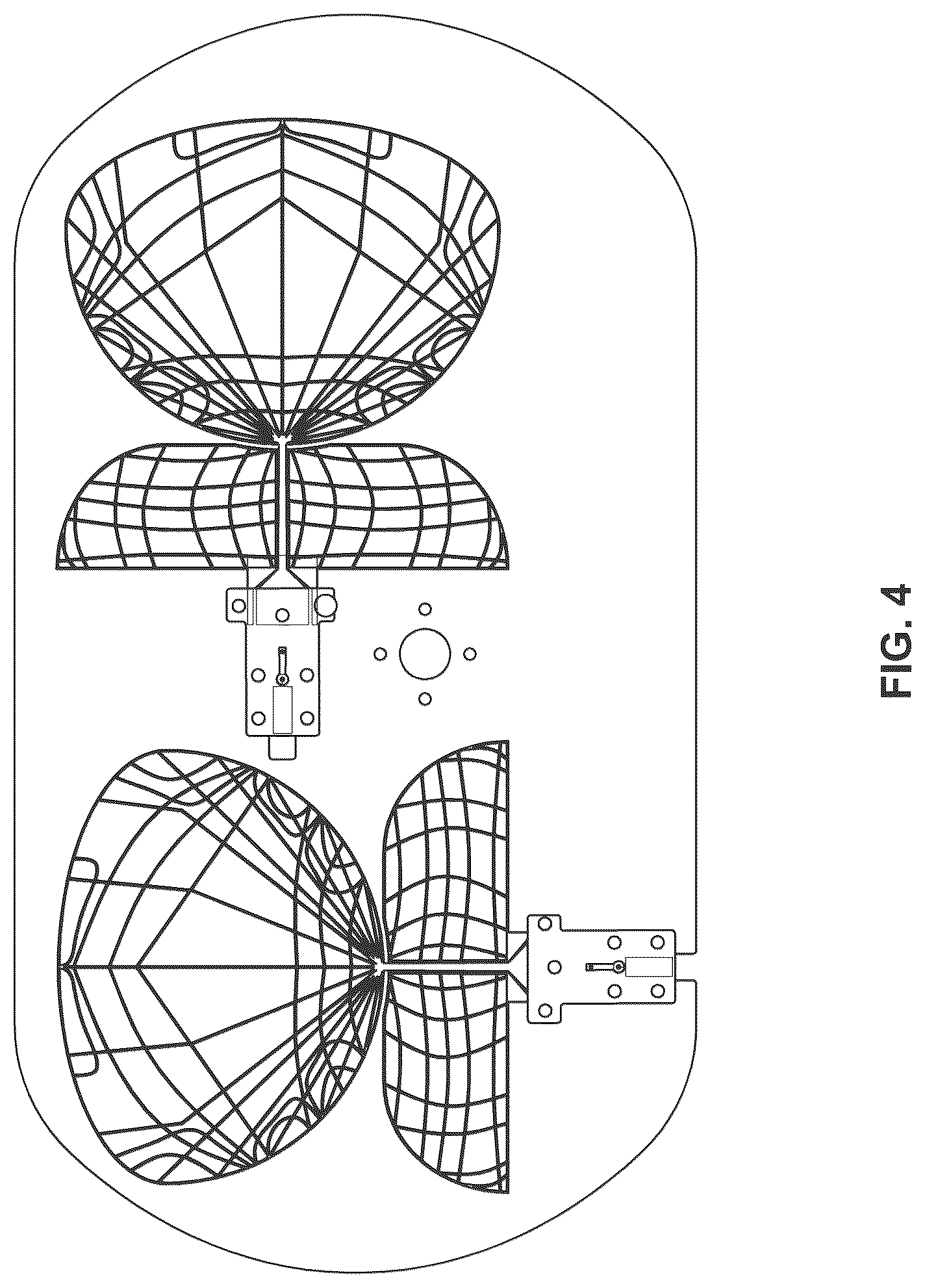 Patent US12620697 Figure 4 – Ultrawideband hyperflat and mesh grid SISO/MIMO antenna