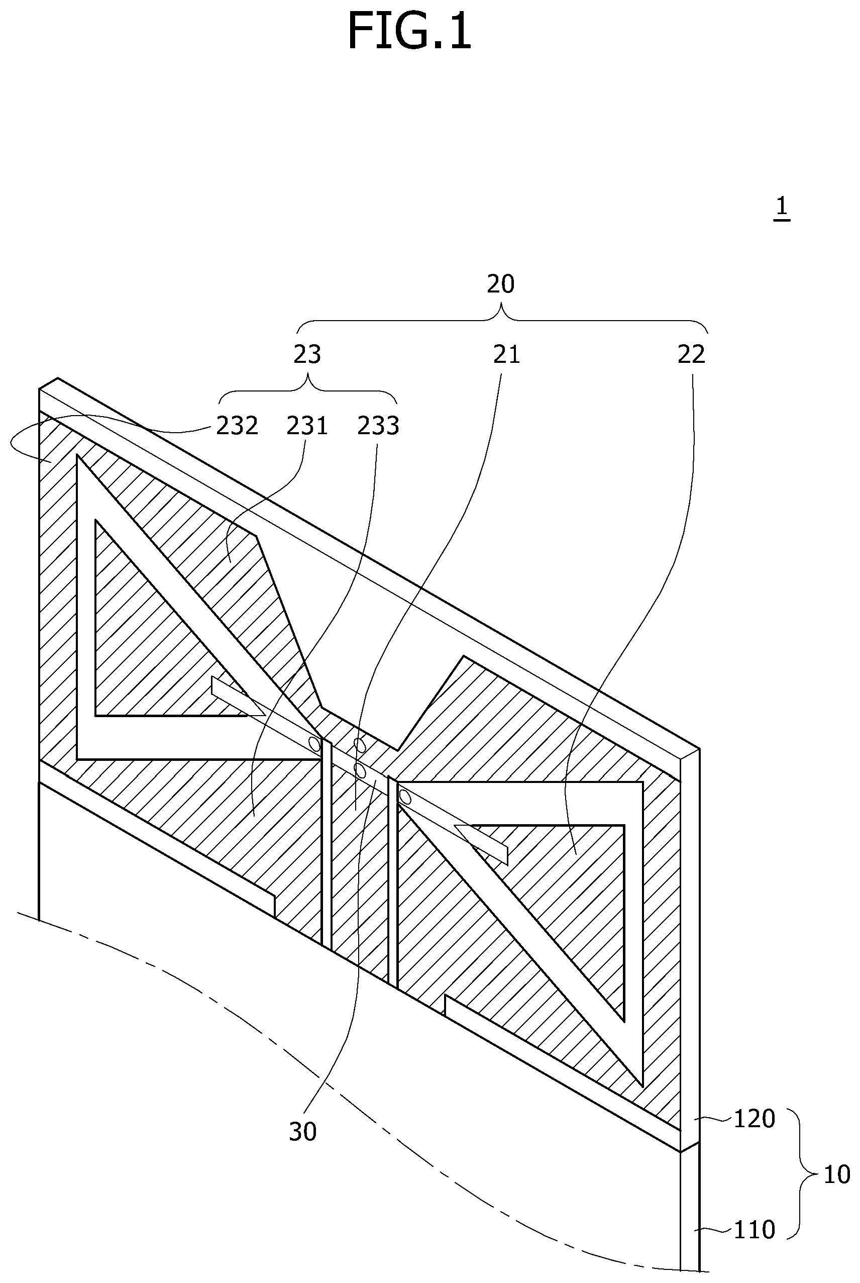 Patent US12620701 Figure 1 – Switching antenna for automotive UWB communication