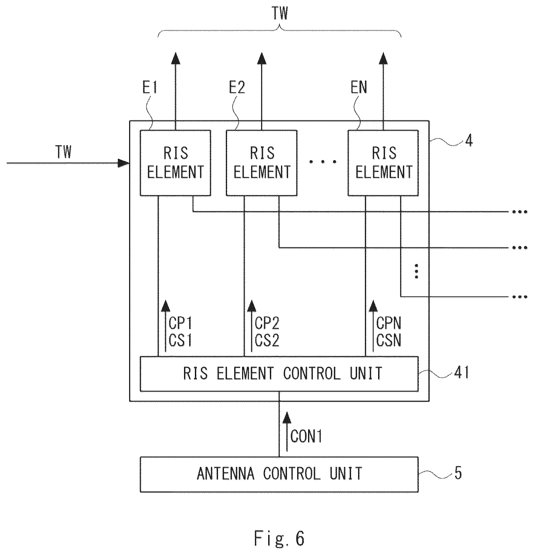 Patent US12620707 Figure 6 – RIS element, antenna, antenna apparatus, communication apparatus, and method for controlling antenna apparatus