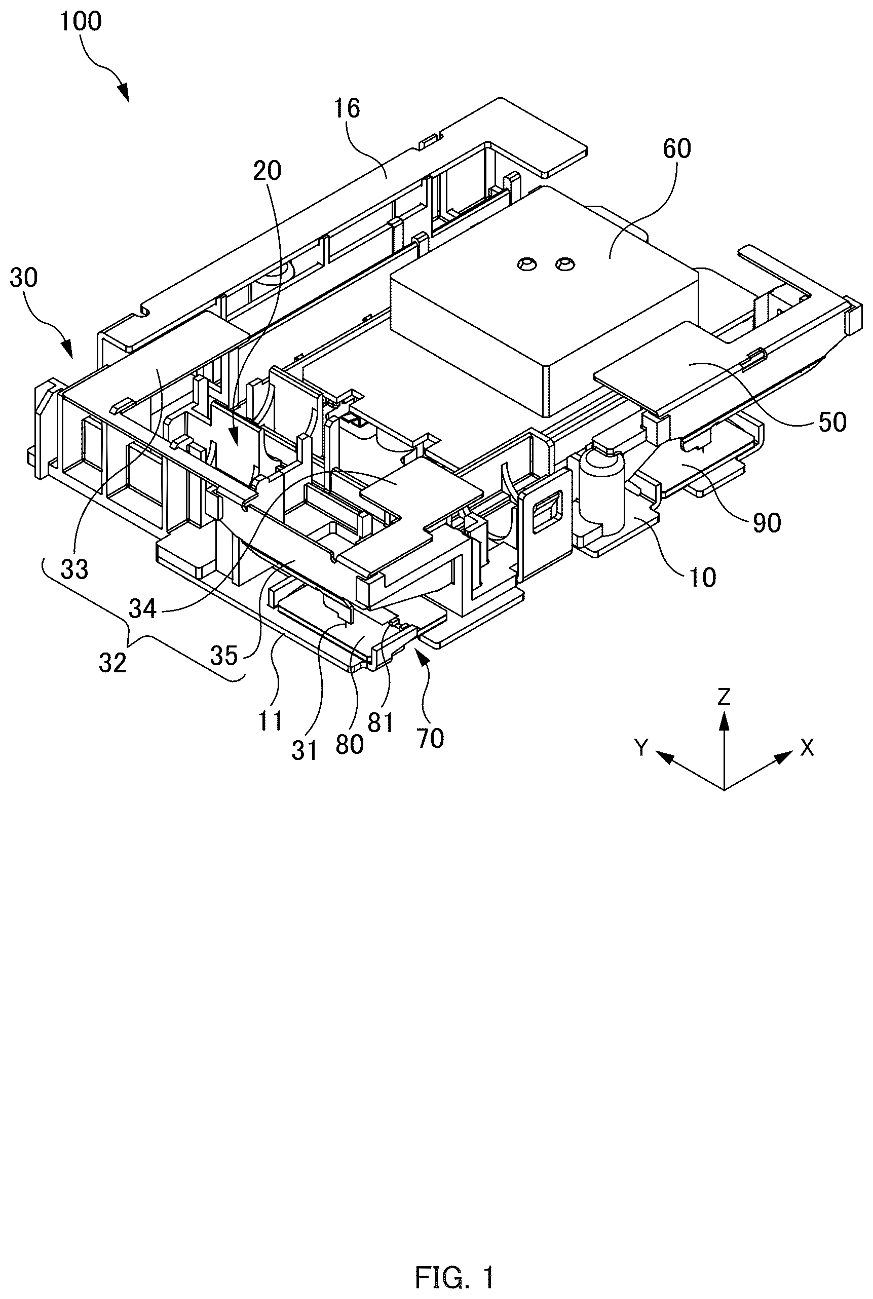 Patent US12620708 Figure 1 – Antenna device