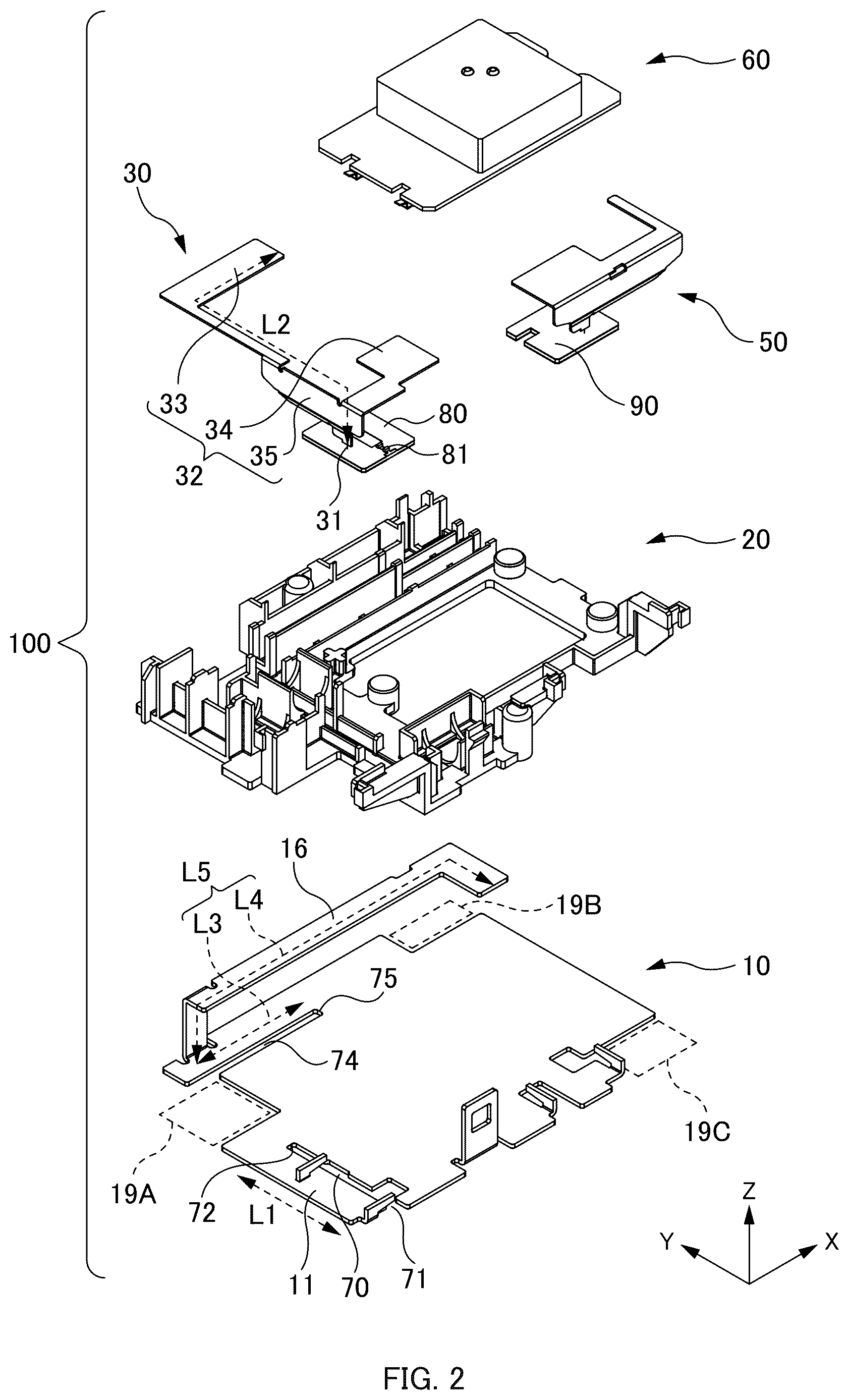 Patent US12620708 Figure 2 – Antenna device