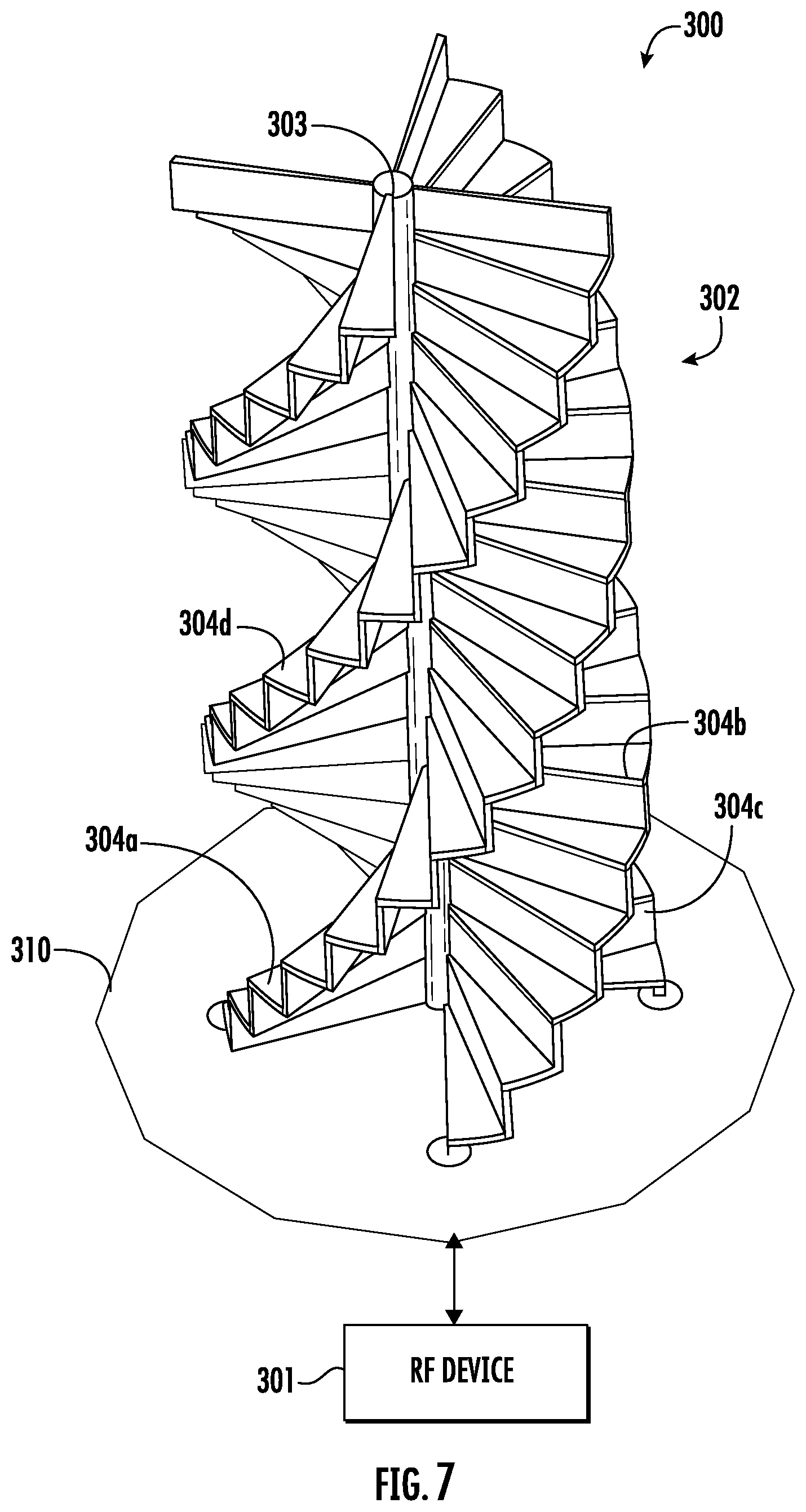 Patent US12620710 Figure 7 – Electronic device with isoflux antenna and related methods