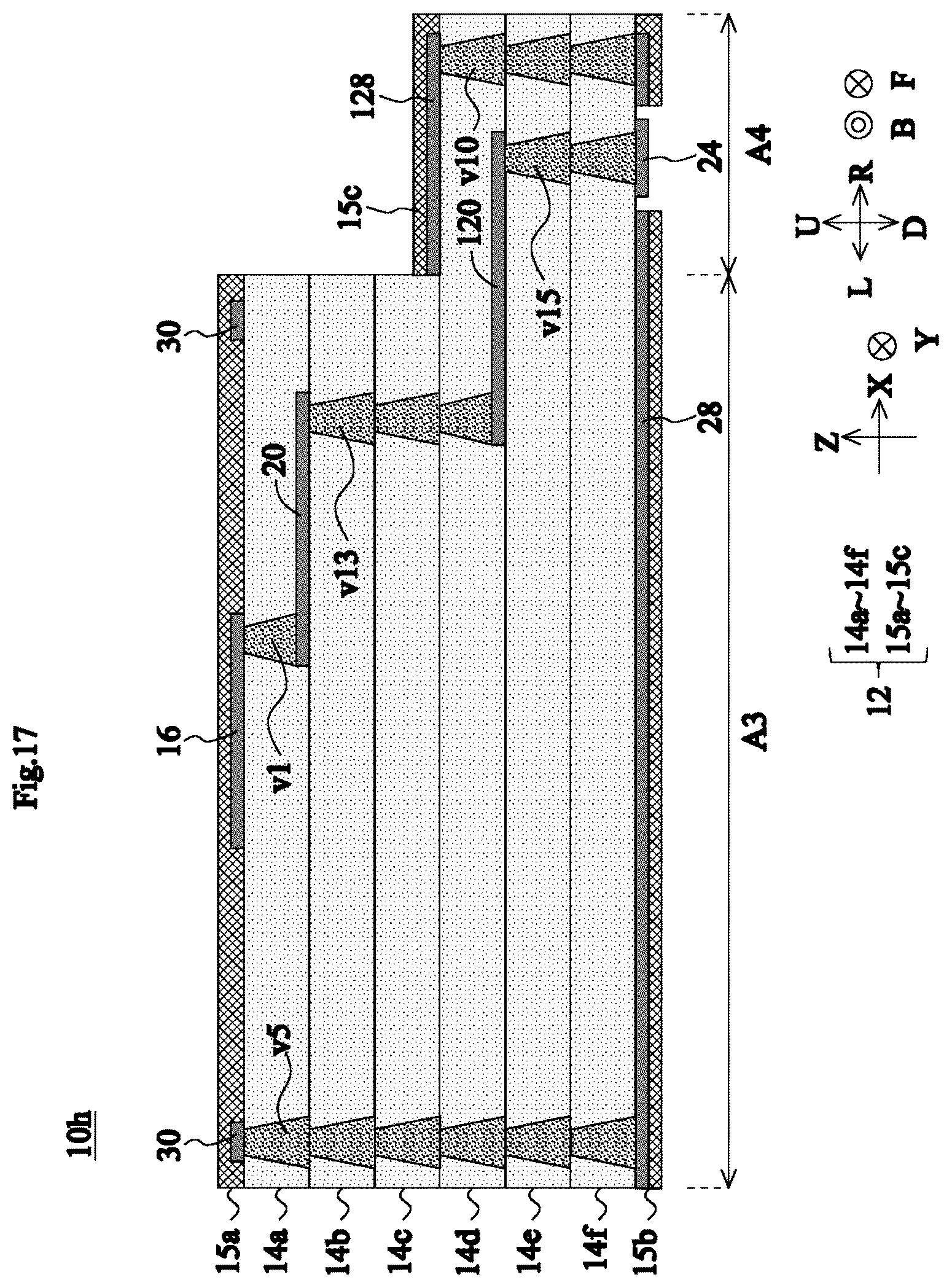 Patent US12620712 Figure 17 – Multilayer board and antenna module