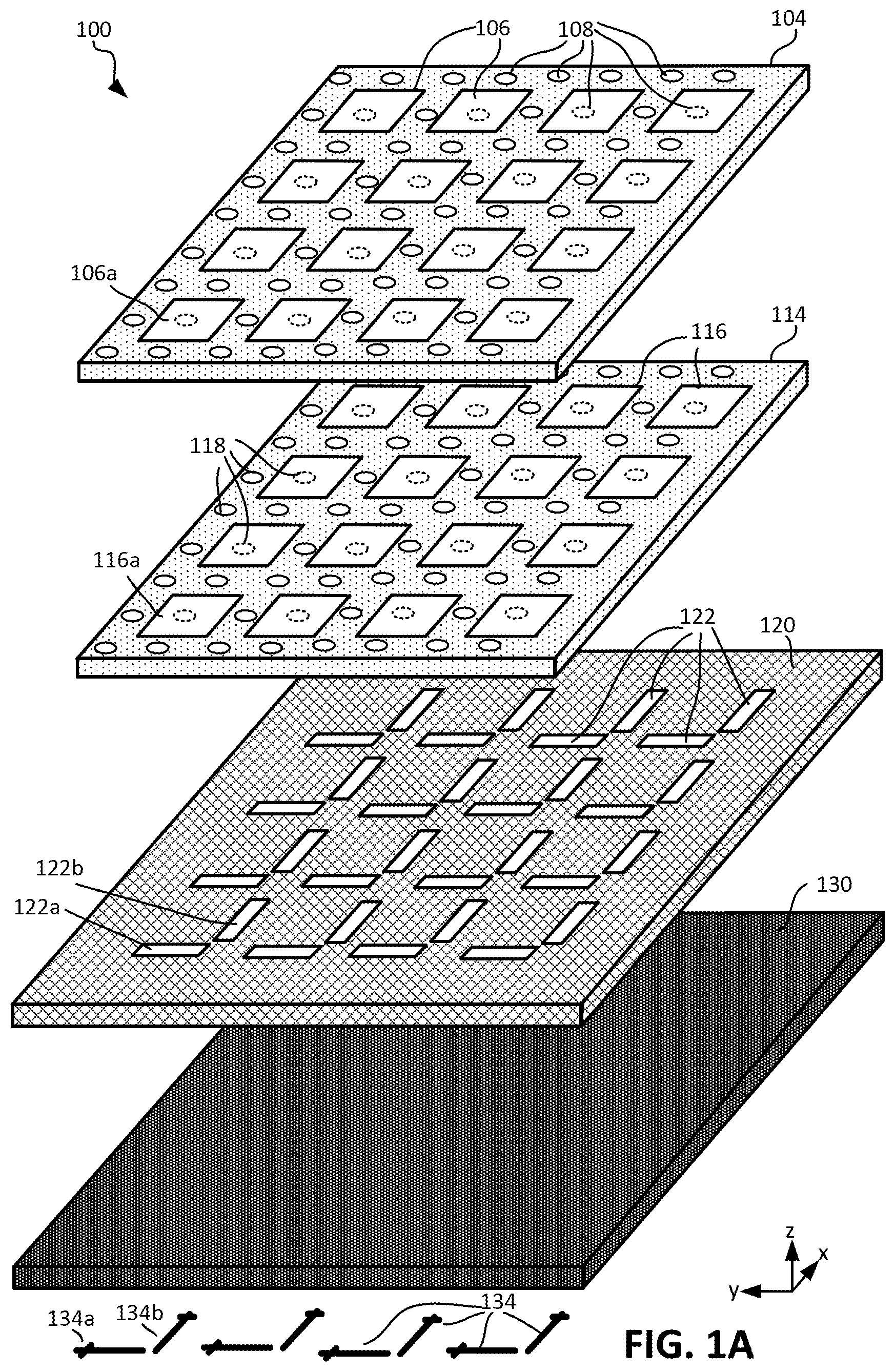 Patent US12620717 Figure 1 – Tuning dielectric material in a patch antenna array