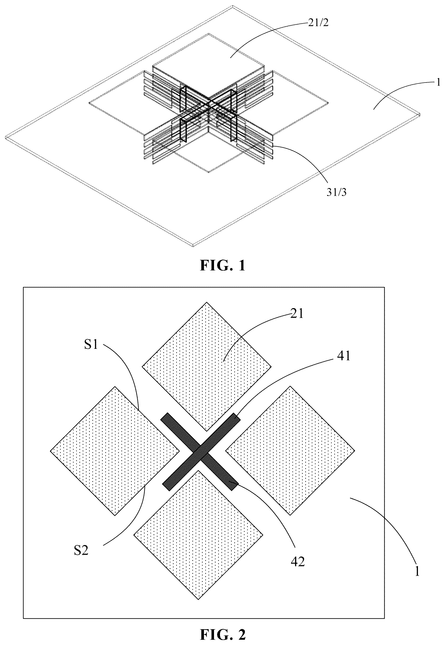Patent US12620723 Figure 1 – Dual-polarized magnetoelectric dipole antenna and electronic device