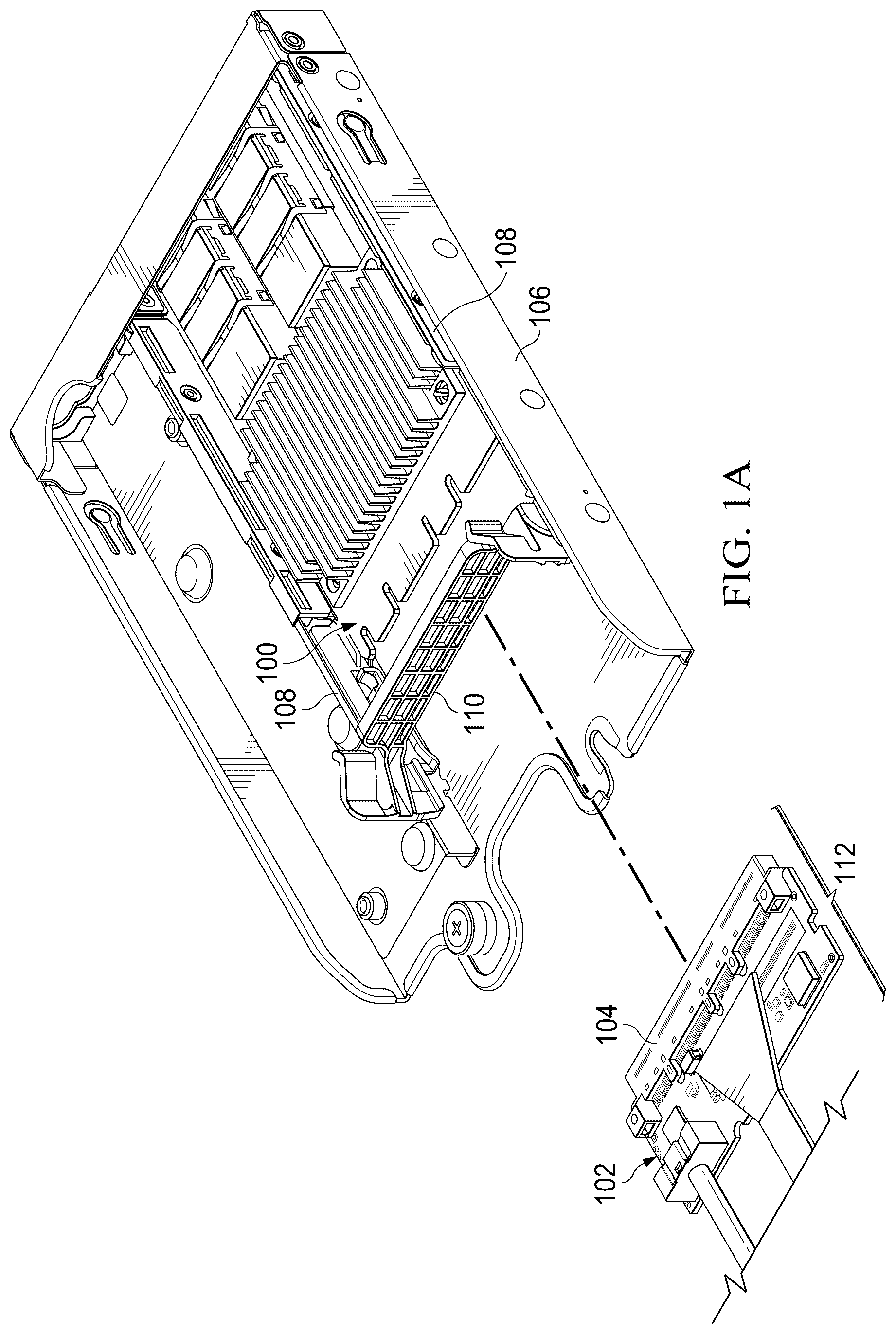 Patent US12620731 Figure 1 – Cable carrier adapter for connectivity to circuit board and connector