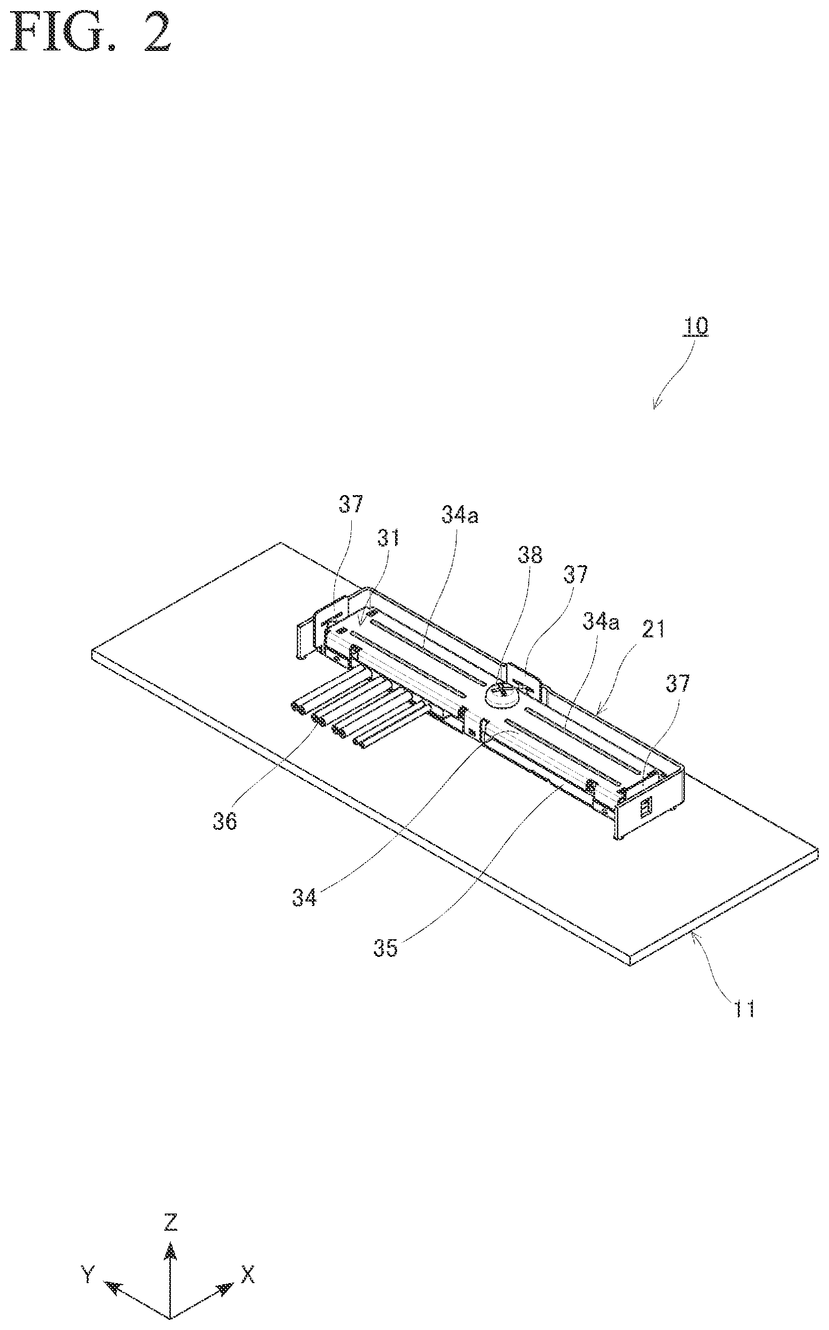 Patent US12620732 Figure 2 – Connector with substrate