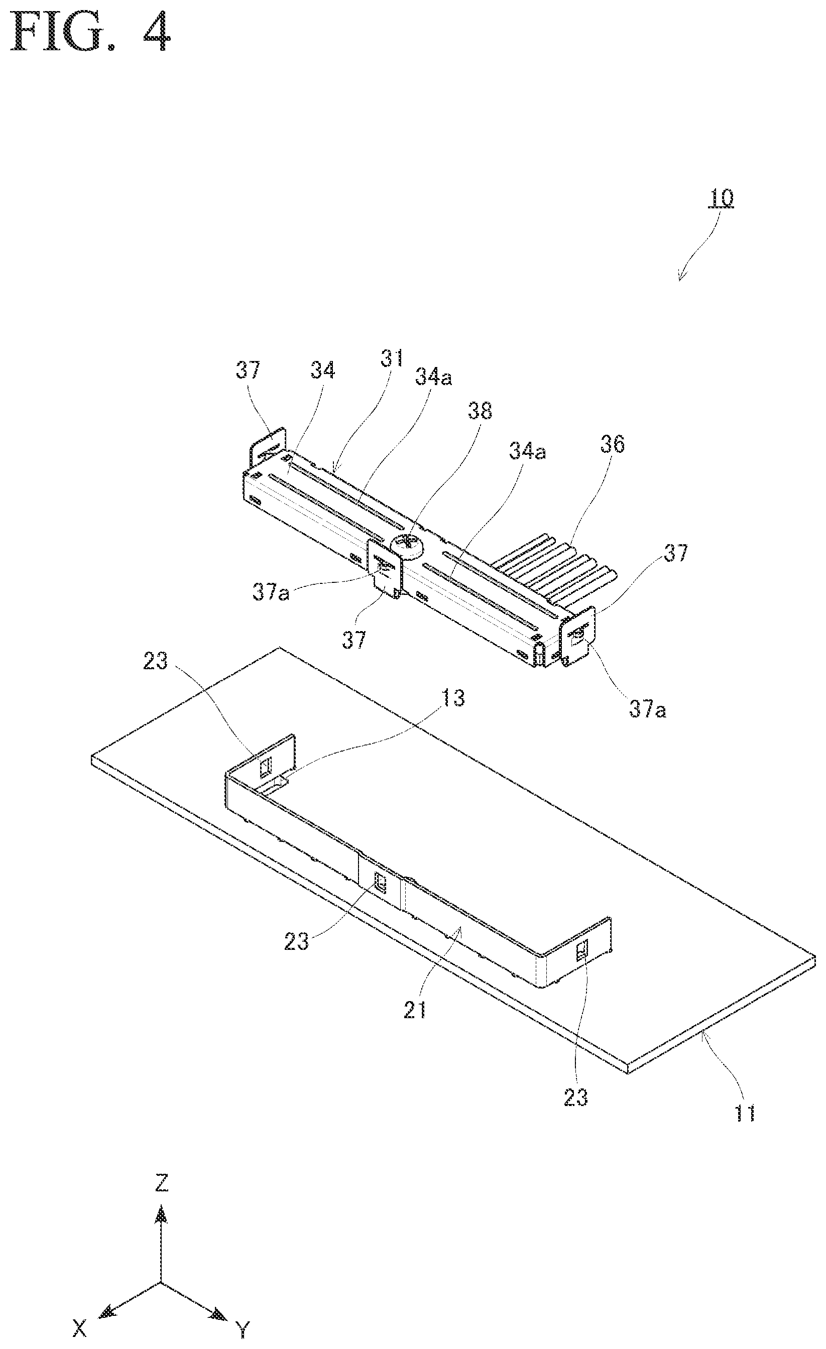 Patent US12620732 Figure 4 – Connector with substrate