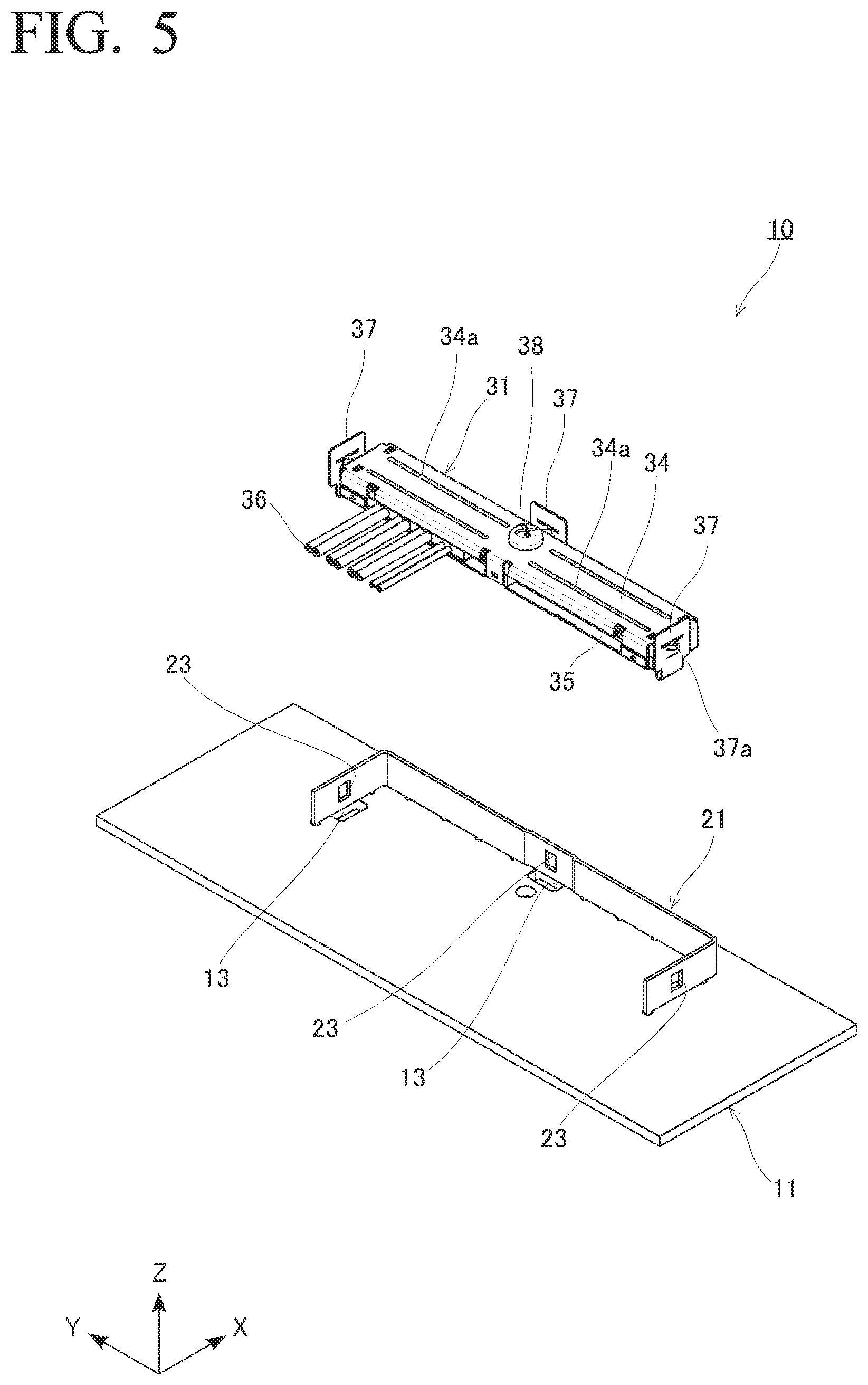 Patent US12620732 Figure 5 – Connector with substrate