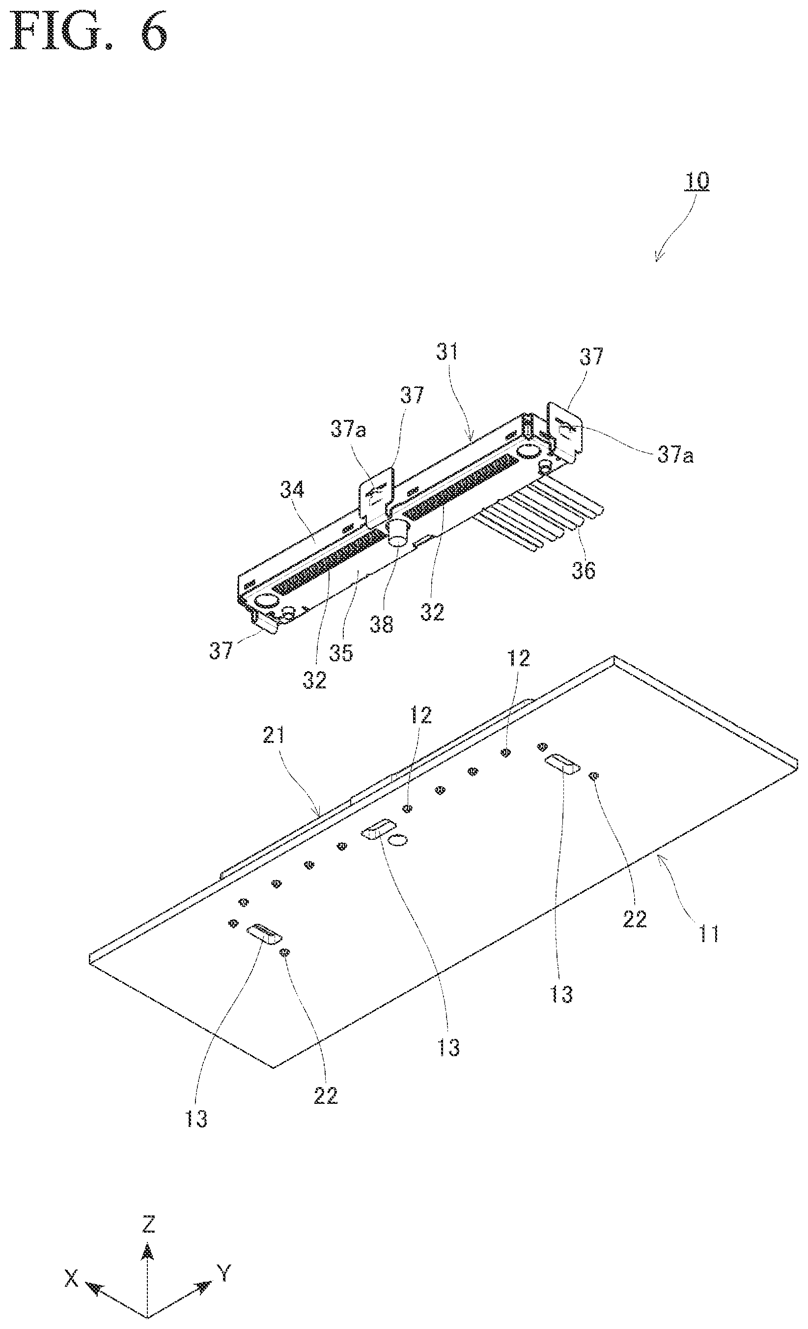 Patent US12620732 Figure 6 – Connector with substrate