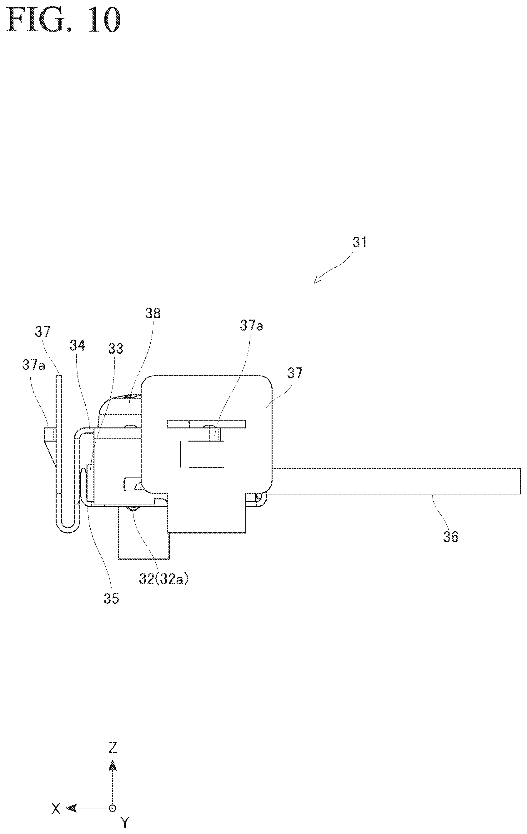 Patent US12620732 Figure 10 – Connector with substrate