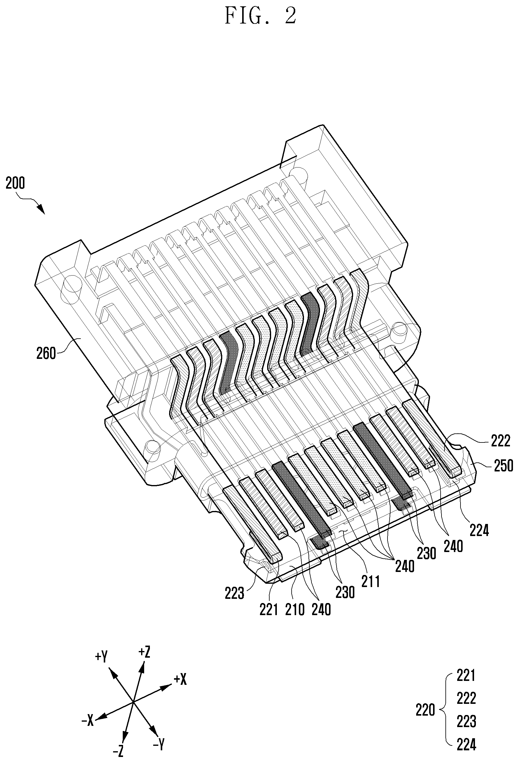 Patent US12620736 Figure 2 – Connector and electronic device including the same