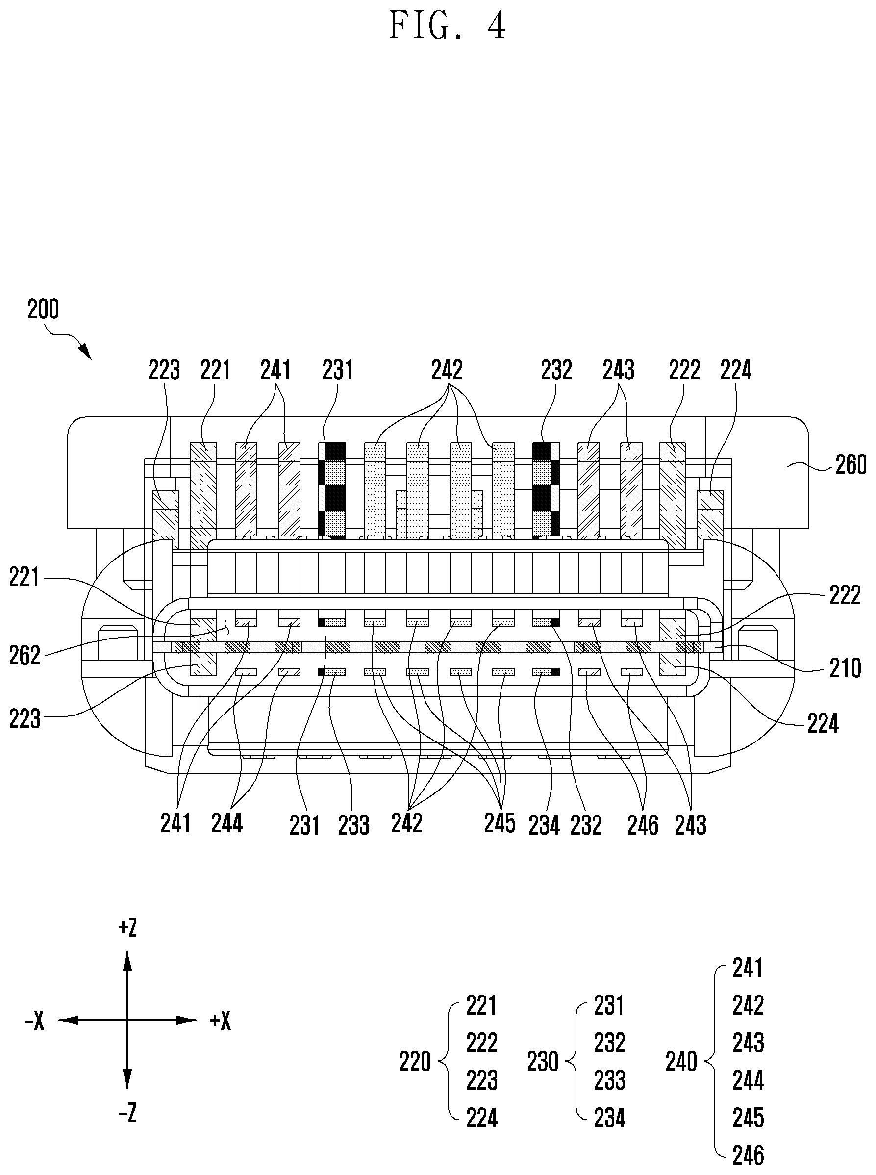 Patent US12620736 Figure 4 – Connector and electronic device including the same