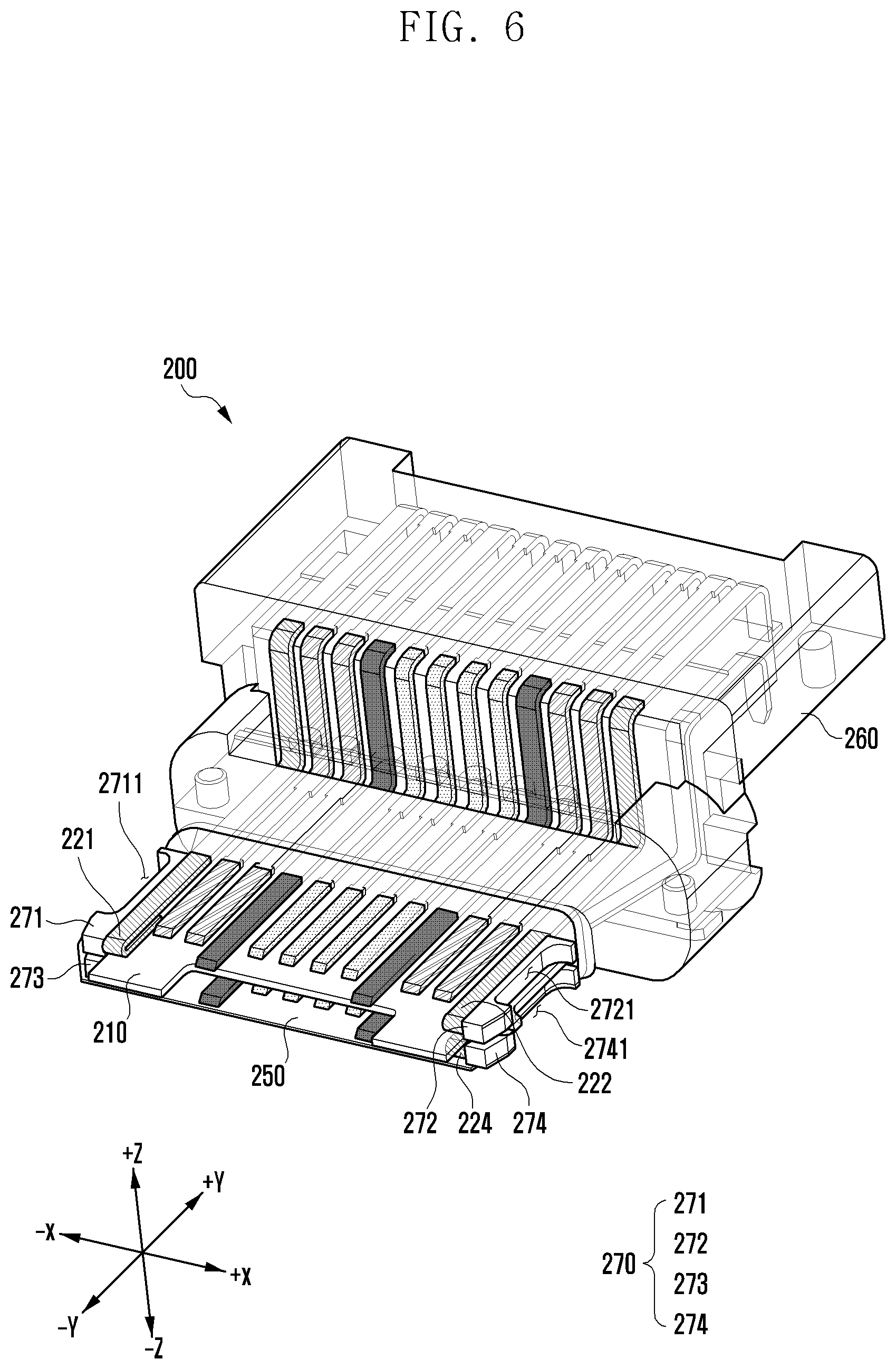 Patent US12620736 Figure 6 – Connector and electronic device including the same