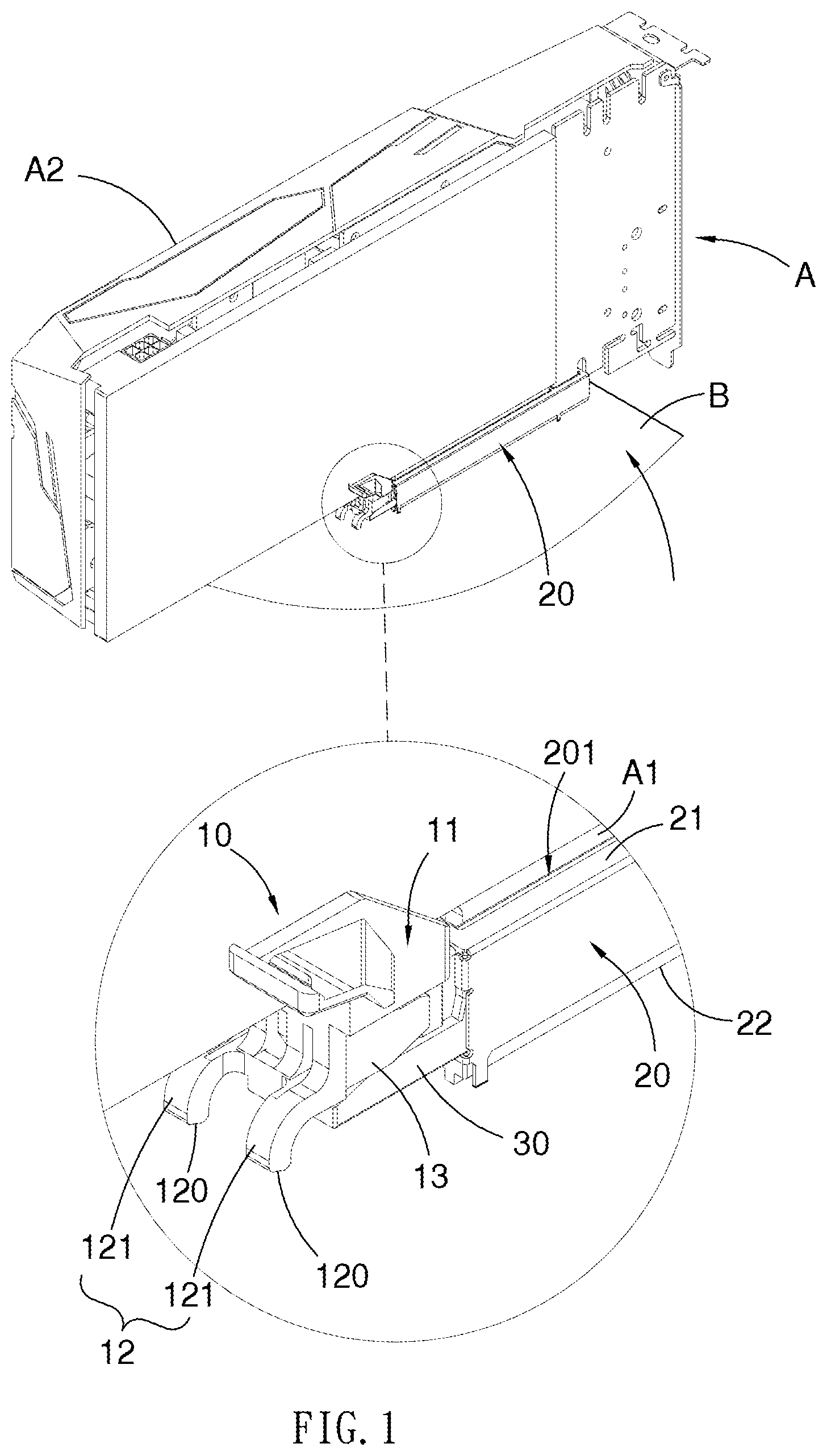 Patent US12620737 Figure 1 – Motherboard and connector