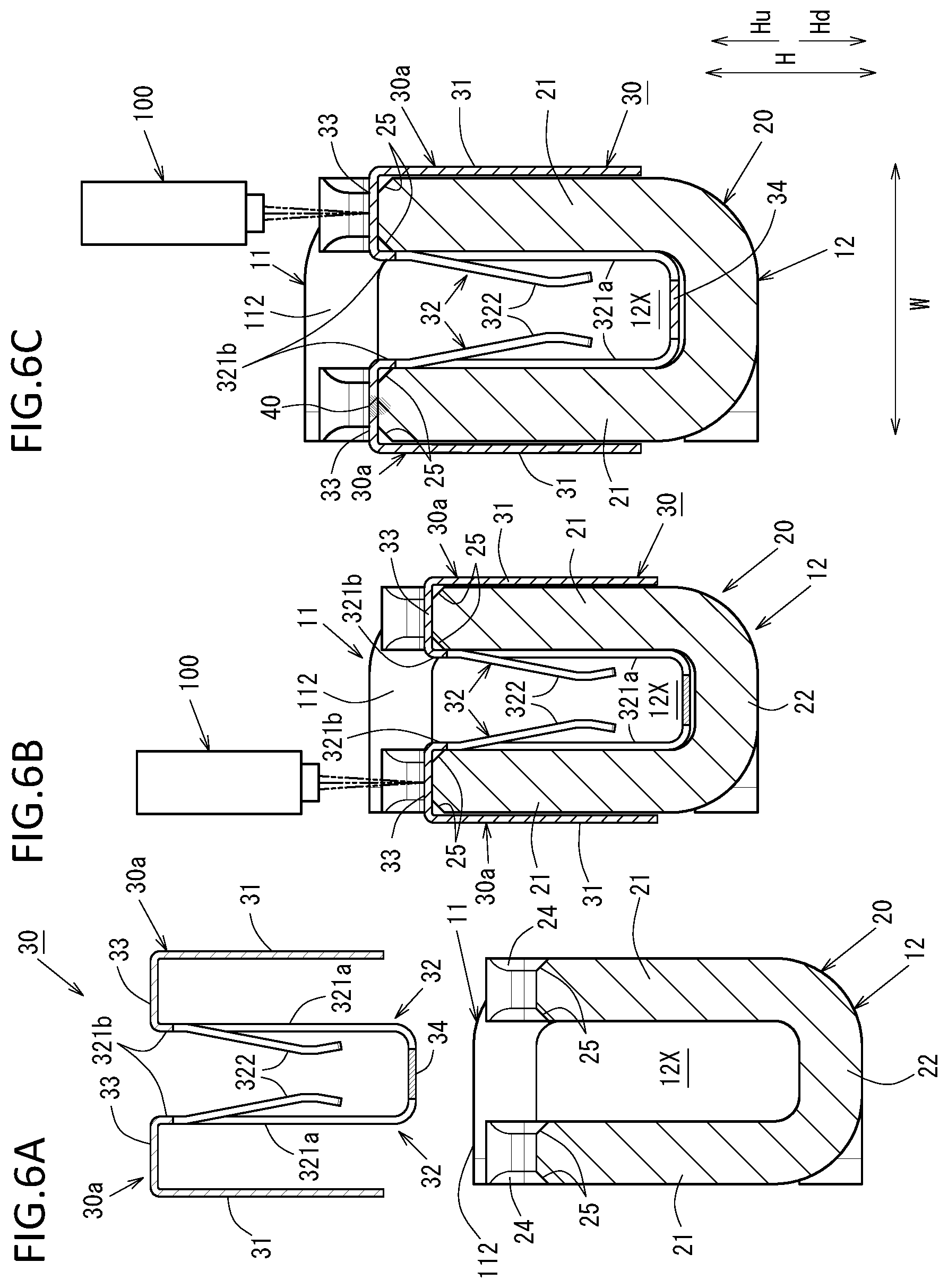 Patent US12620741 Figure 6 – Female terminal, connector, busbar, terminal-equipped electric wire, connector-equipped electric wire, and wire harness