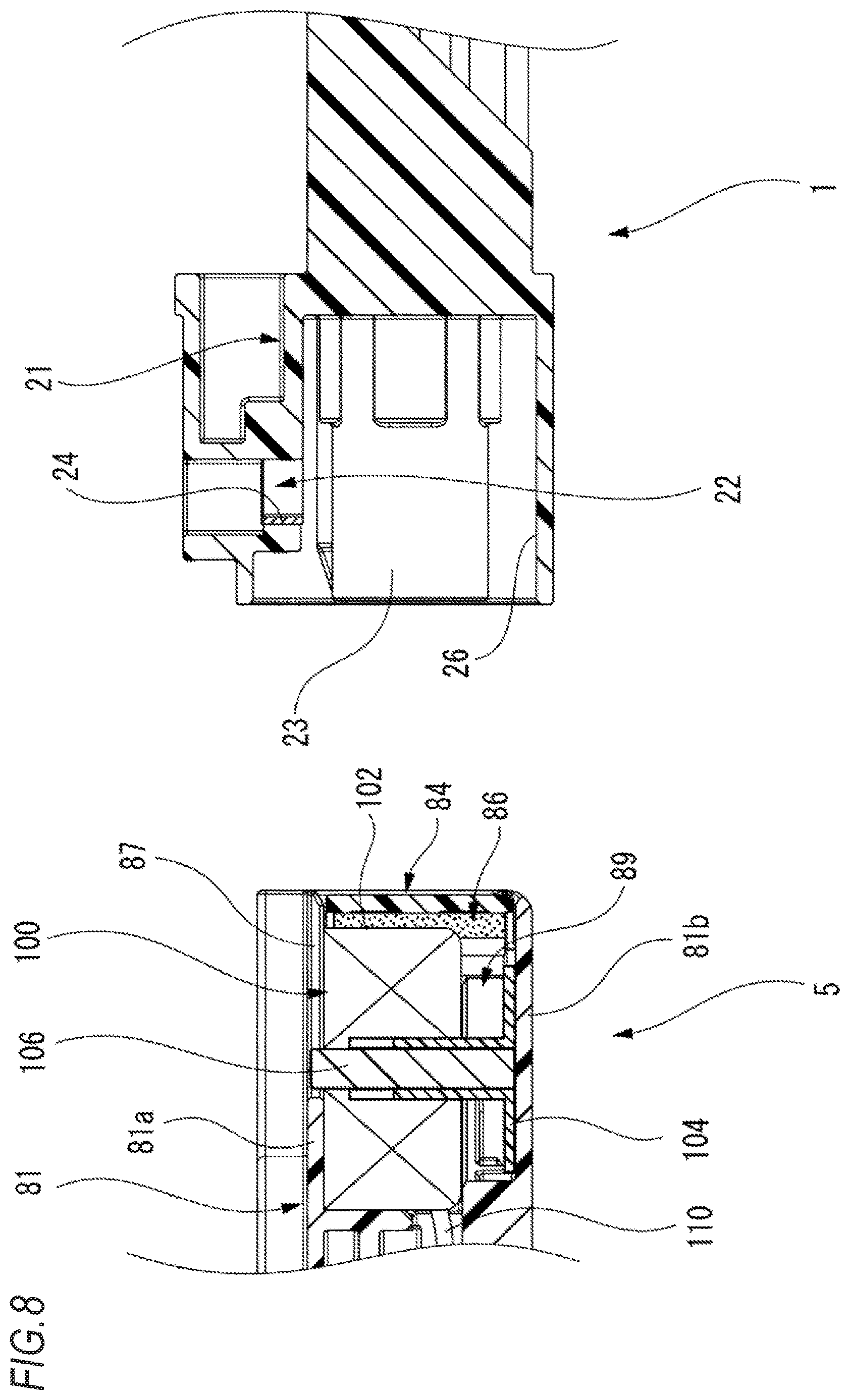Patent US12620750 Figure 8 – Connector lock device