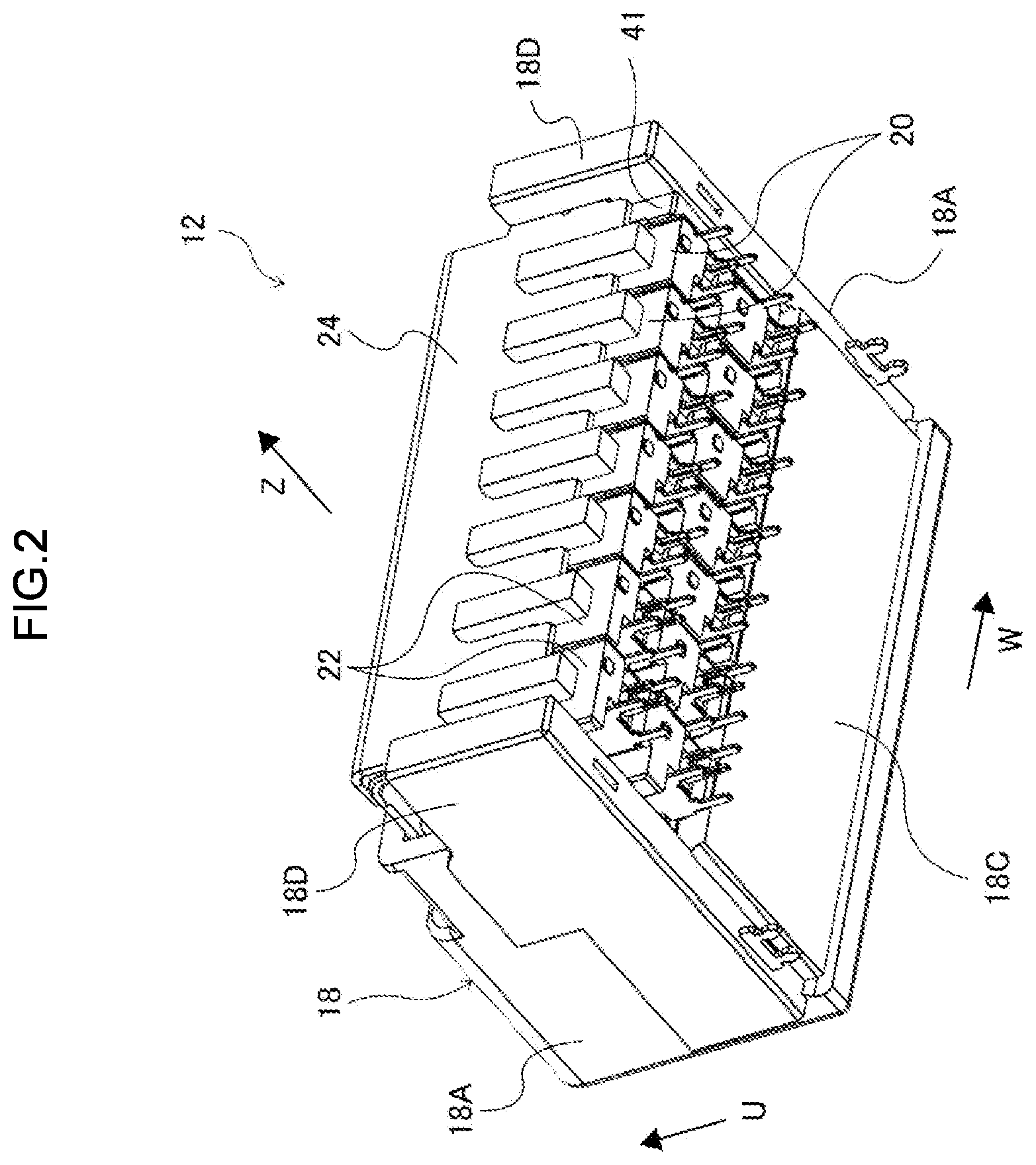 Patent US12620751 Figure 2 – Connector with pair of terminals and coupling portion