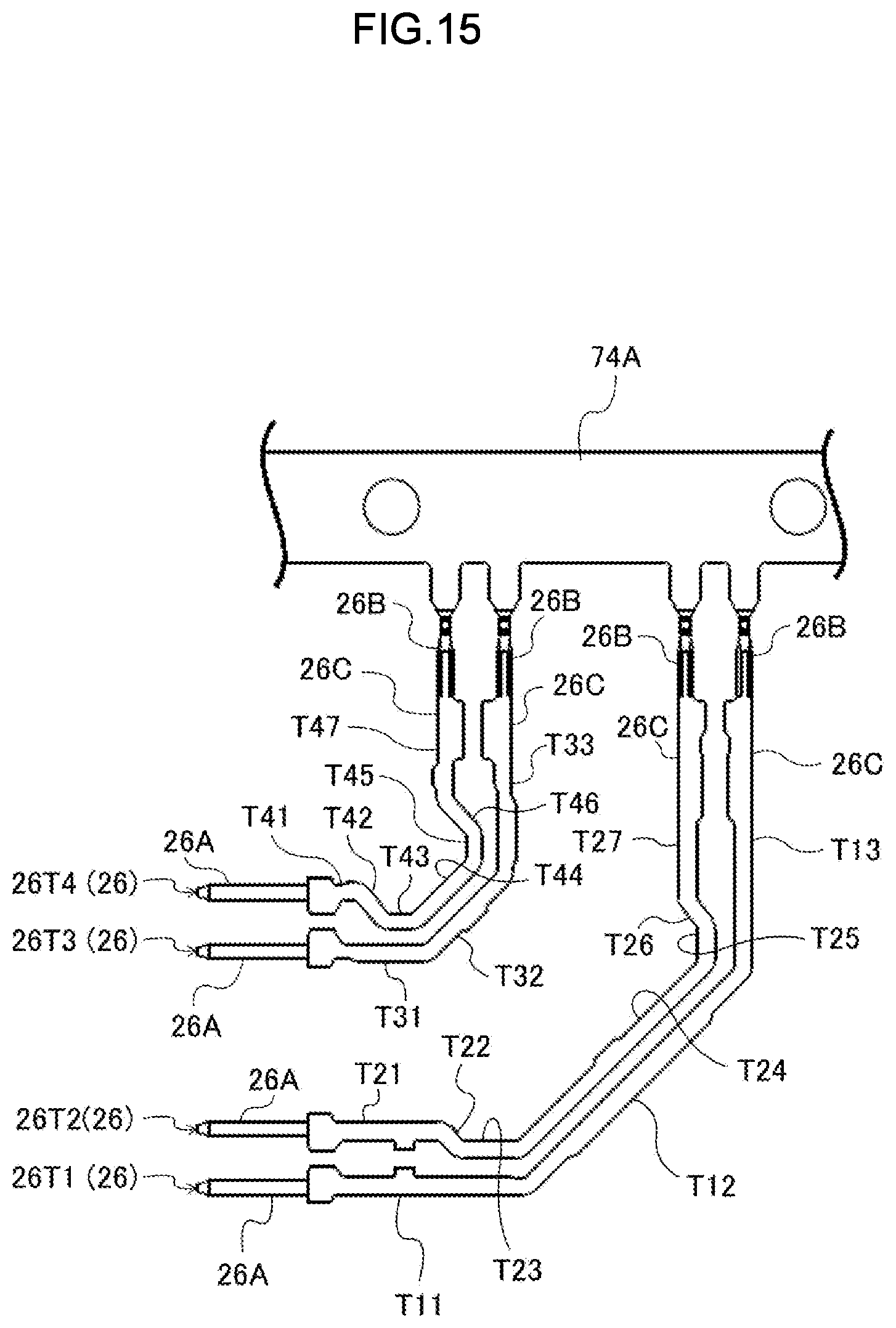 Patent US12620751 Figure 15 – Connector with pair of terminals and coupling portion