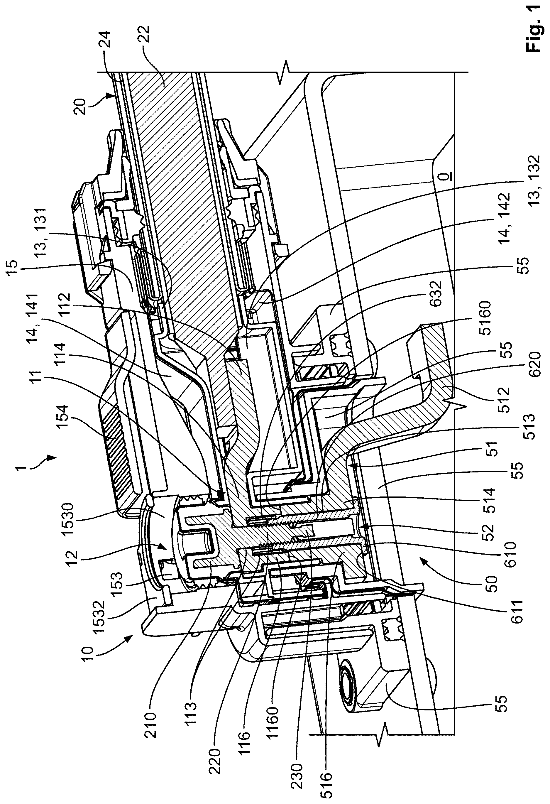Patent US12620757 — High-current connection clamping screw device as well as electrical high-current connector and high-current line connector — Figure 1