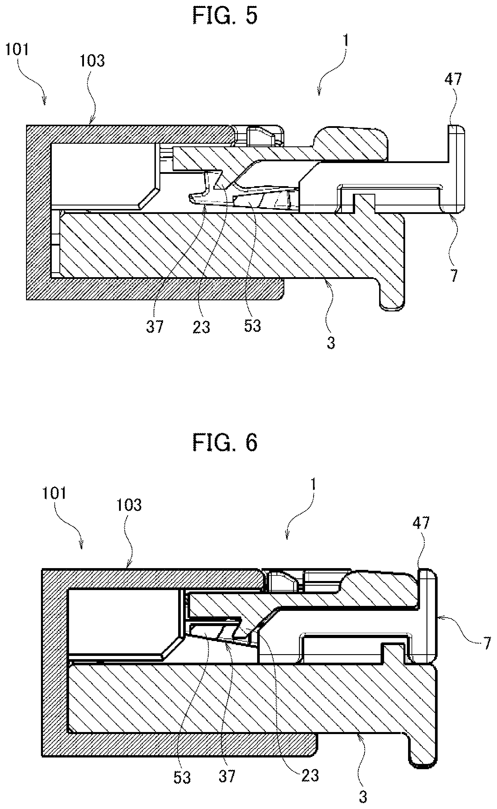 Patent US12620759 Figure 3 – Connector with restrained movement between locking positions