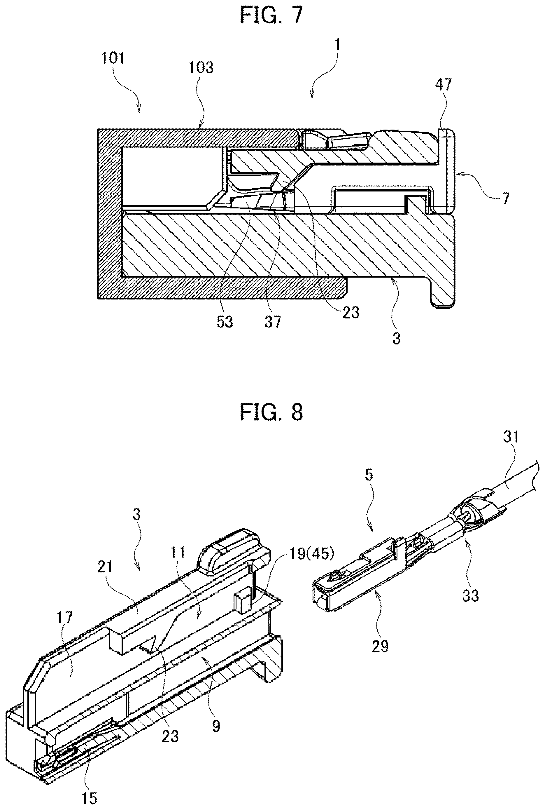 Patent US12620759 Figure 4 – Connector with restrained movement between locking positions