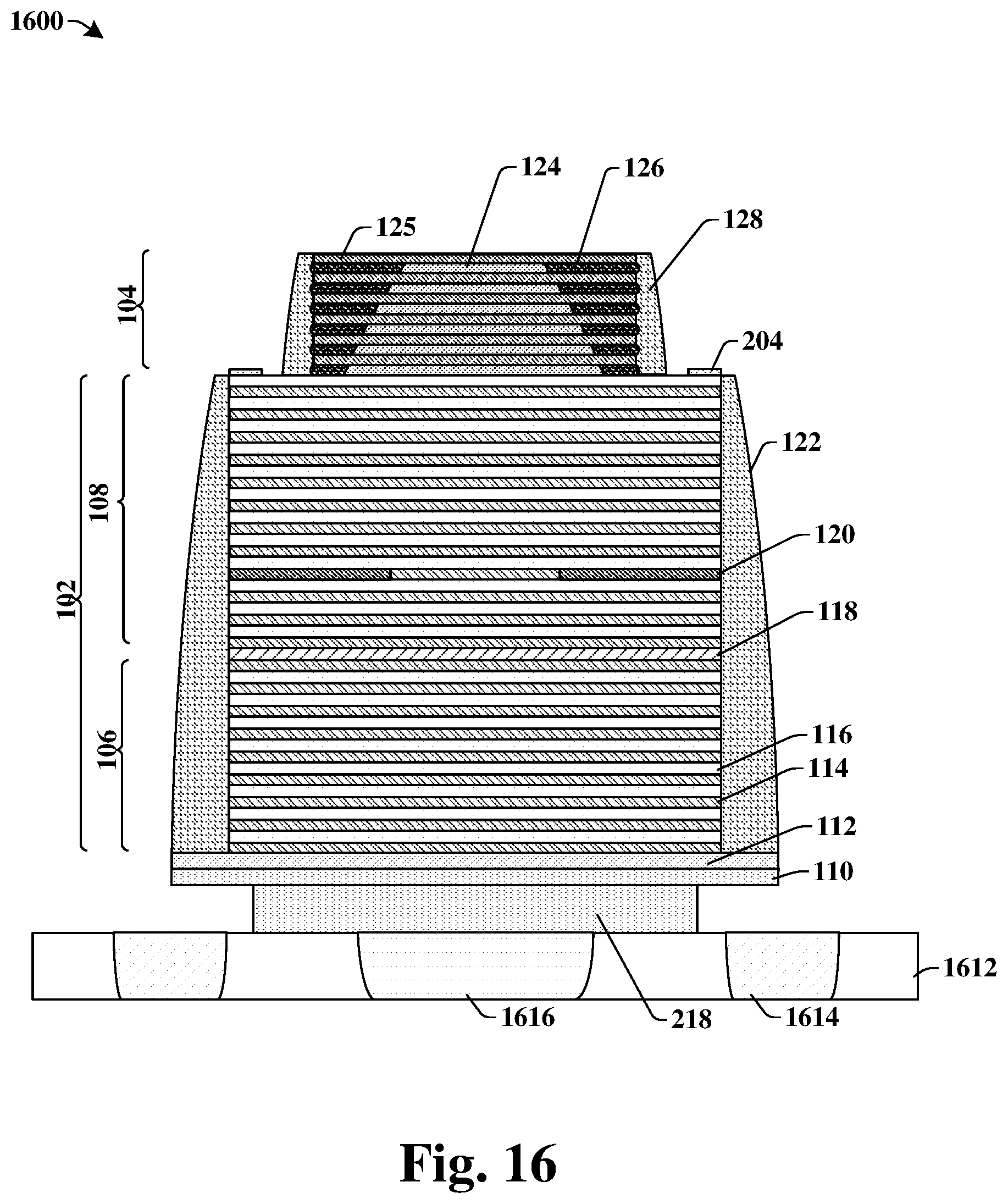 Patent US12620779 Figure 16 – VCSEL with self-aligned microlens to improve beam divergence