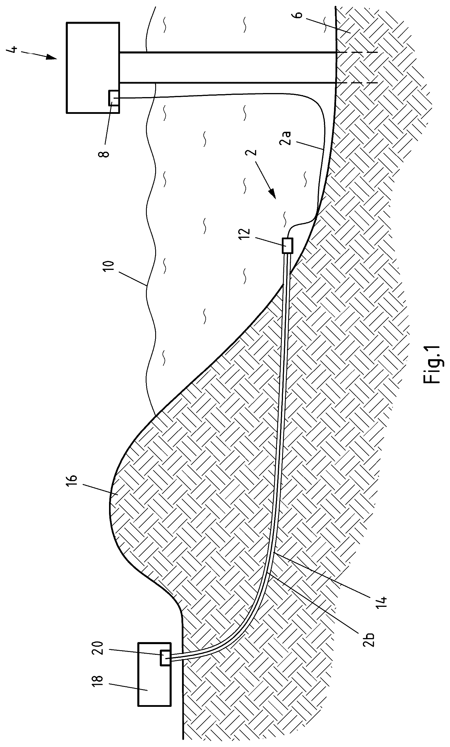 Patent US12620788 Figure 1 – Submarine cable system and method for laying a submarine cable system