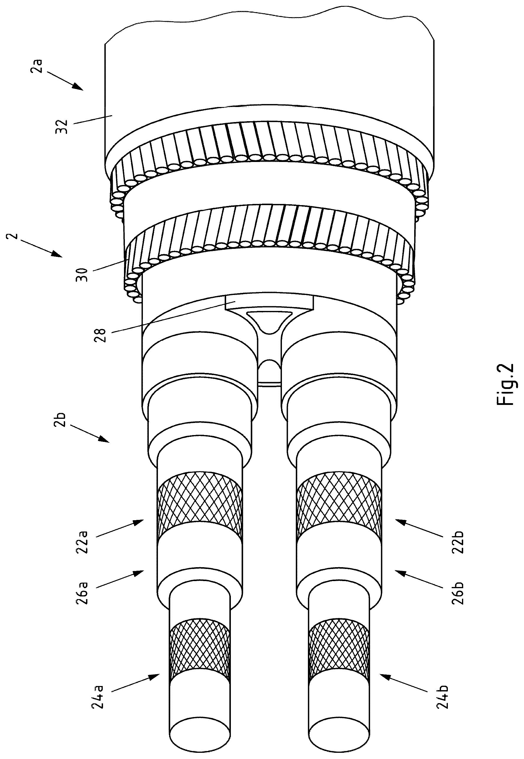 Patent US12620788 Figure 2 – Submarine cable system and method for laying a submarine cable system